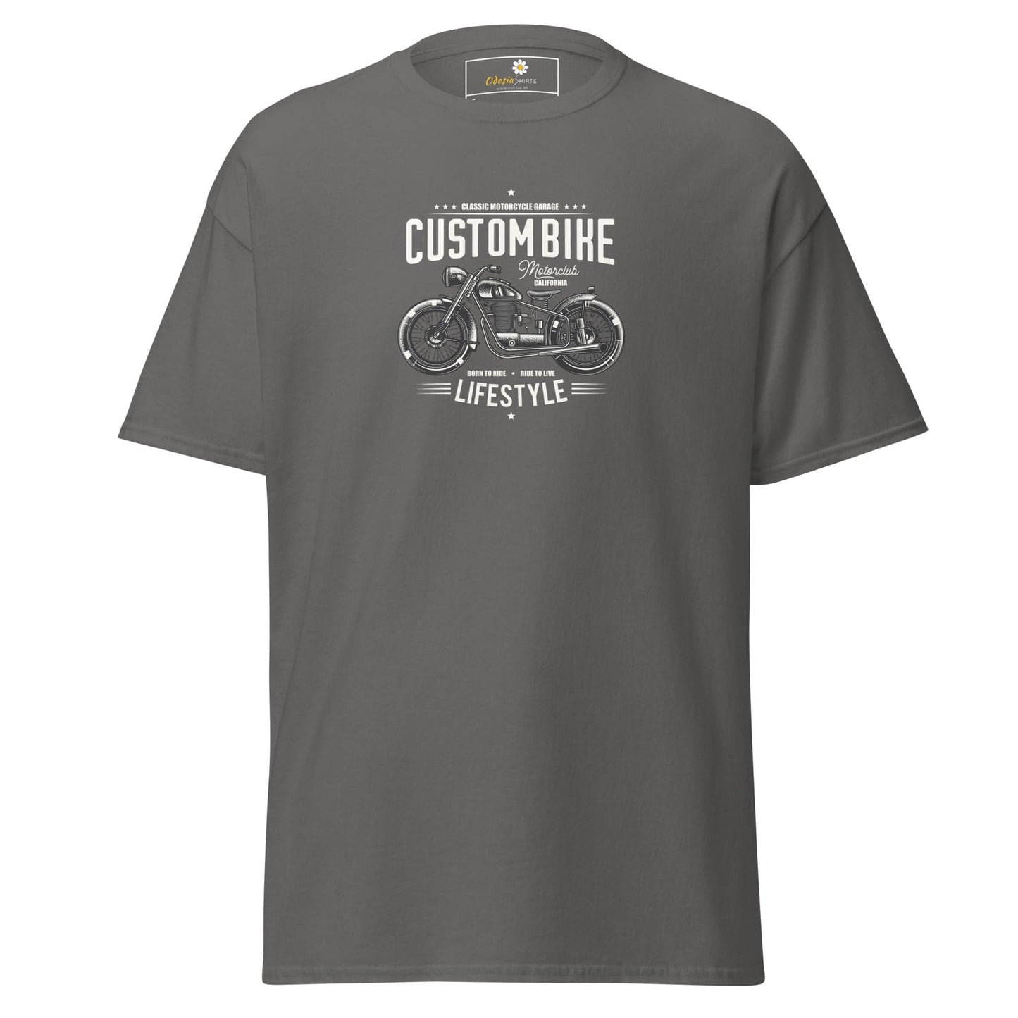 Unisex classic t-shirt - MOTOR CUSTOM BIKE - REGULAR - Charcoal / S