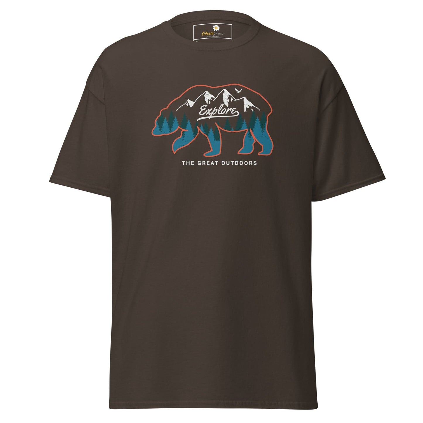 Unisex classic t-shirt ADVENTURE GREAT OUTDOORS - REGULAR - Dark Chocolate / S