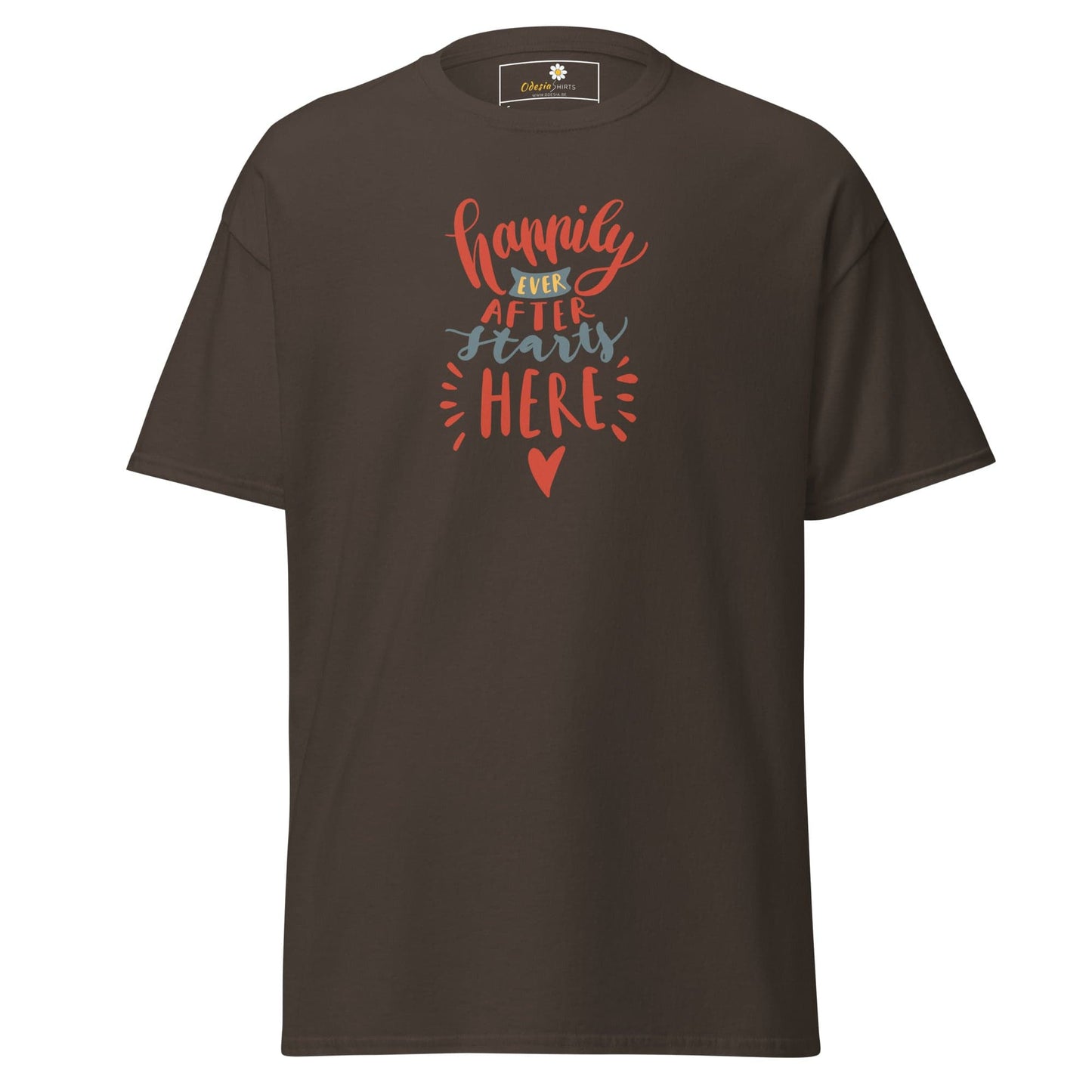 Unisex classic t-shirt - TEXT HAPPILY EVER AFTER - REGULAR - Dark Chocolate / S