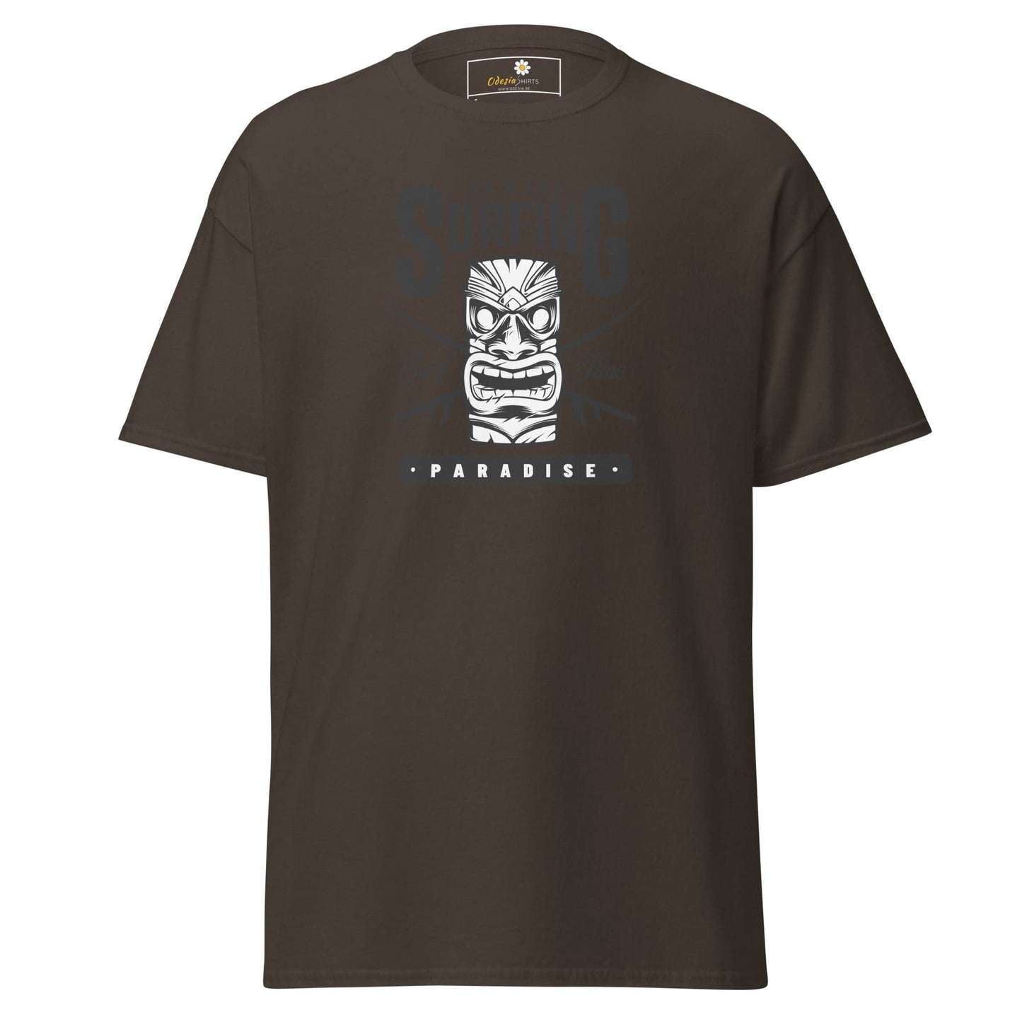 Unisex classic t-shirt - SUMMER HAWAI SURFING PARADISE - REGULAR - Dark Chocolate / S
