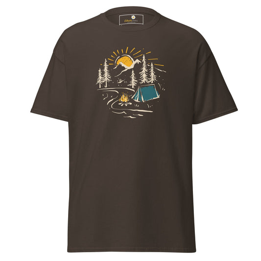 Unisex classic t-shirt - ADVENTURE CAMPFIRE CIRCLE - REGULAR - Dark Chocolate / S