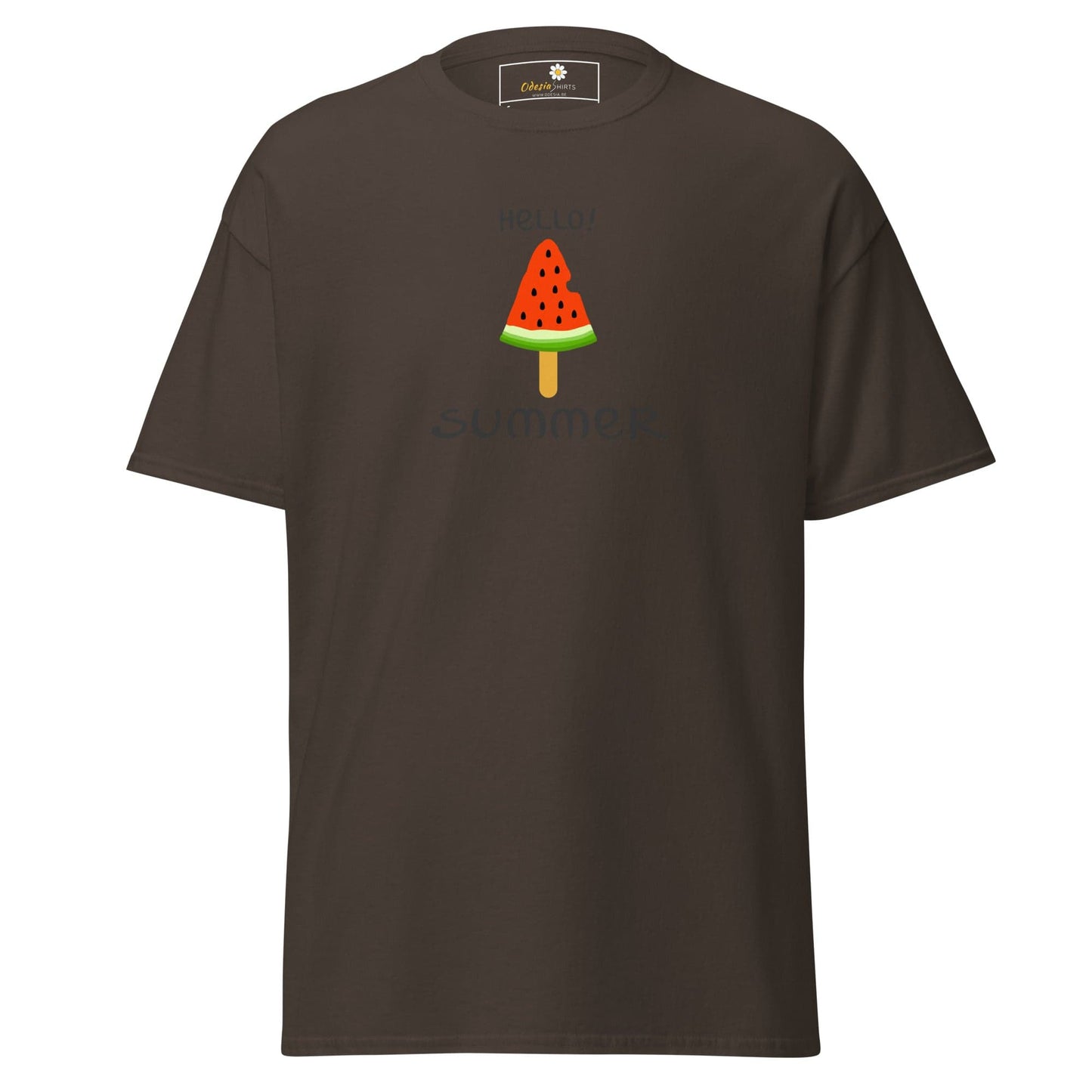 Unisex classic t-shirt - SUMMER HELLO SUMMER ICE - REGULAR - Dark Chocolate / S