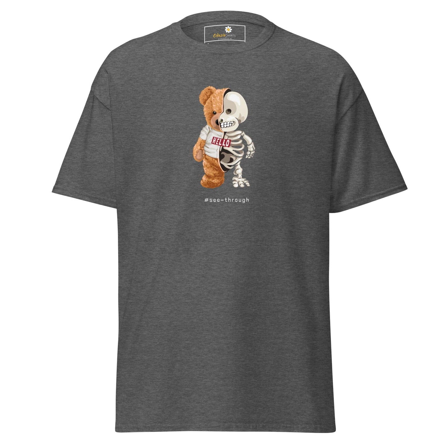 Unisex classic t-shirt - FUN BEAR SKULL - REGULAR - Dark Heather / S