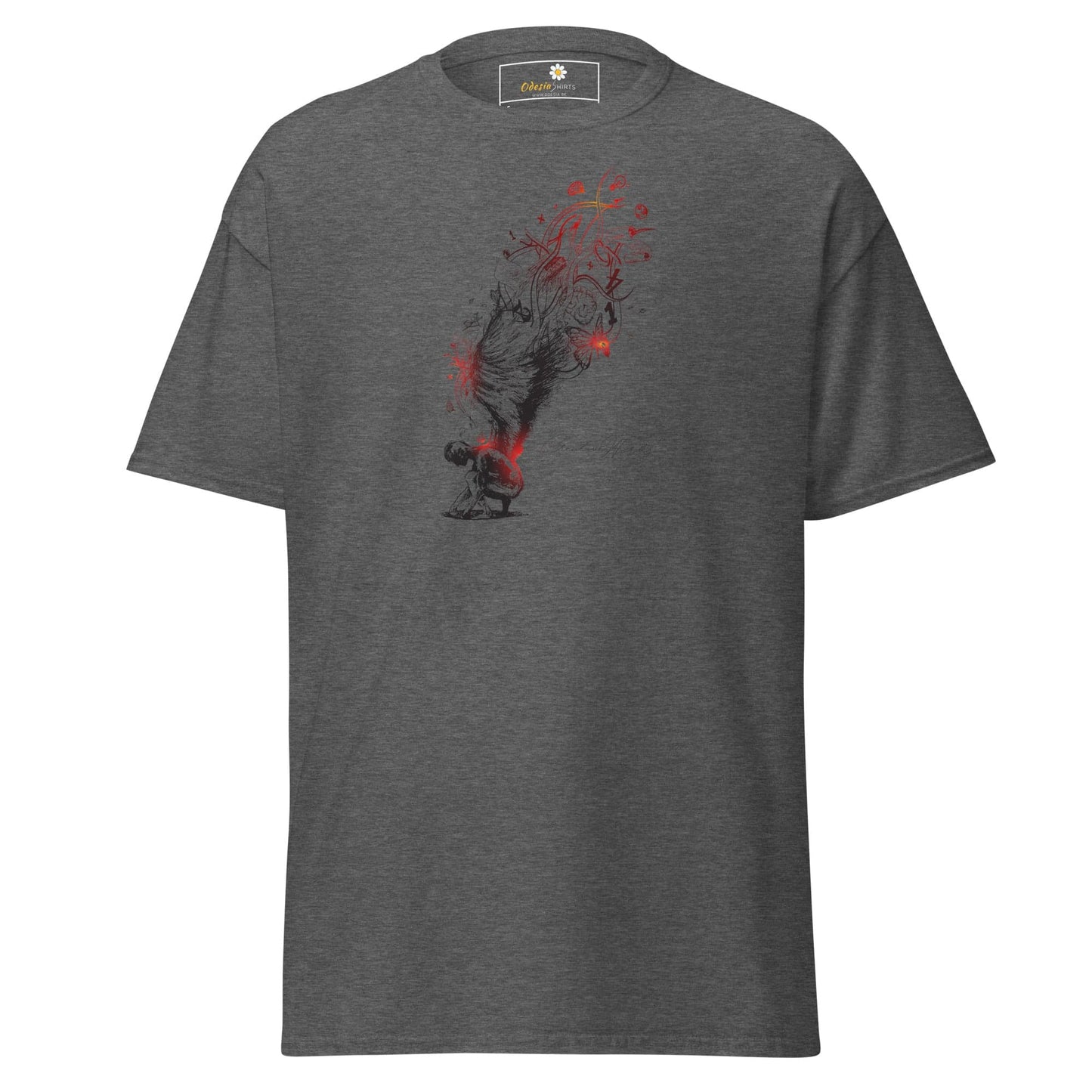 Unisex classic t-shirt - FANTASY ANGEL GLORY - REGULAR - Dark Heather / S
