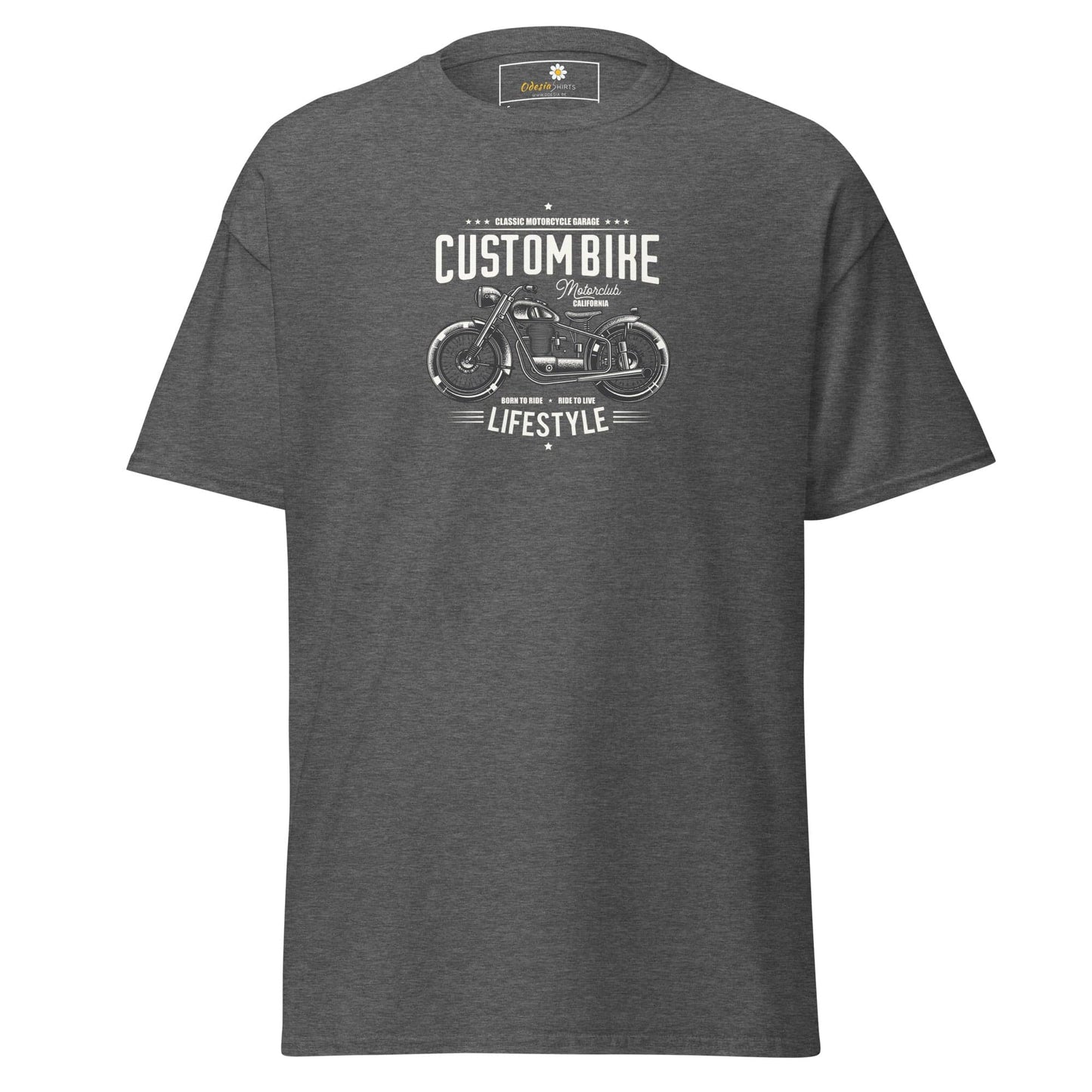 Unisex classic t-shirt - MOTOR CUSTOM BIKE - REGULAR - Dark Heather / S