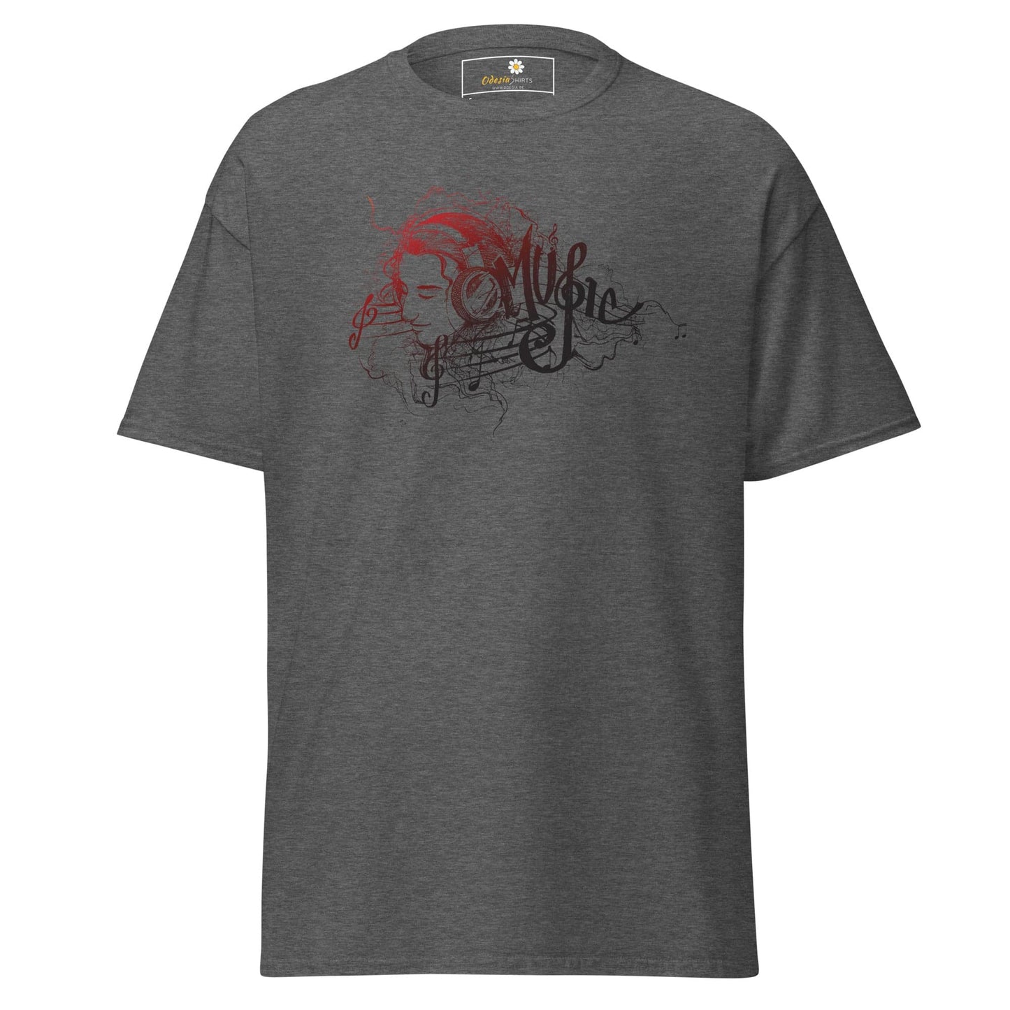 Unisex classic t-shirt - MUSIC GIRL HEADPHONE - REGULAR - Dark Heather / S