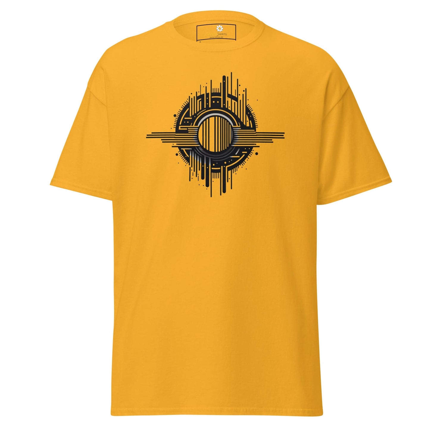 Unisex classic t-shirt - ABSTRACT SPHERE LINES - REGULAR - Gold / S