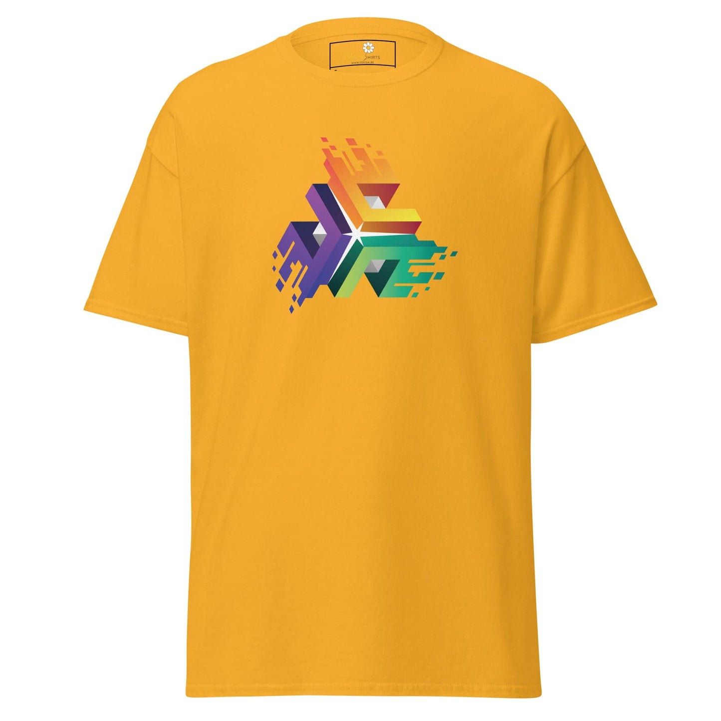 Unisex classic t-shirt - ABSTRACT COLOR CUBES - REGULAR - Gold / S