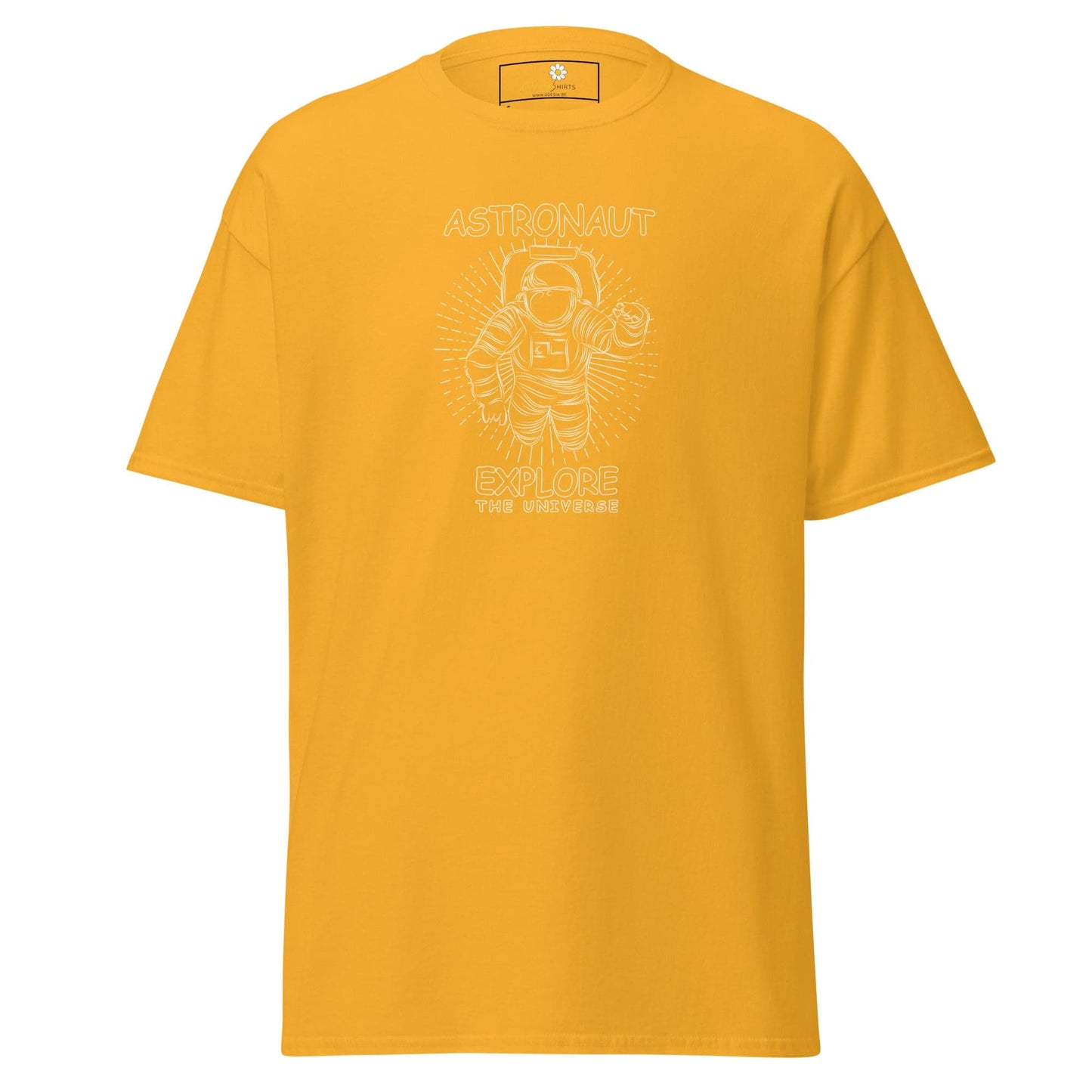 Unisex classic t-shirt - ASTRONAUT EXPLORE UNIVERSE - REGULAR - Gold / S