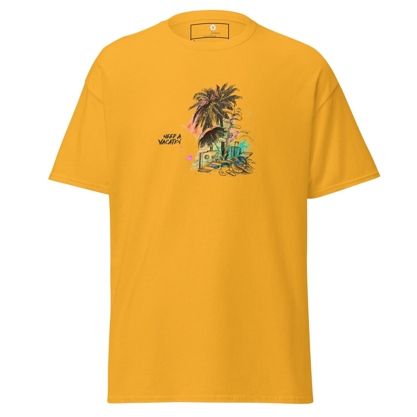 Unisex classic t-shirt - SUMMER NEED A VACATION - REGULAR - Gold / S