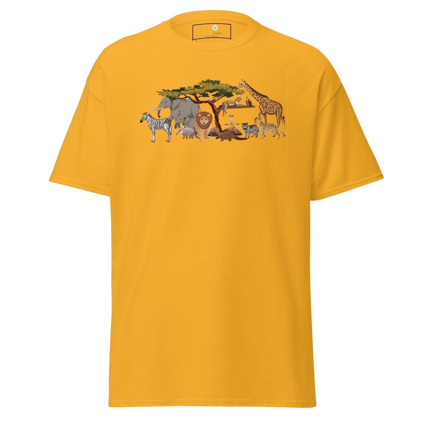 Unisex classic t-shirt - WILD LIFE ANIMALS - REGULAR - Gold / S