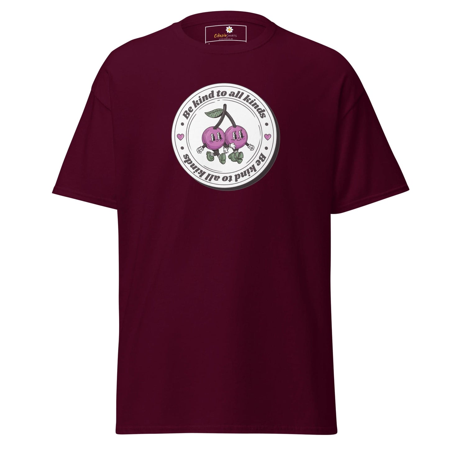 Unisex classic t-shirt - VEGAN POSITIVE BE KIND TO ALL - REGULAR - Maroon / S