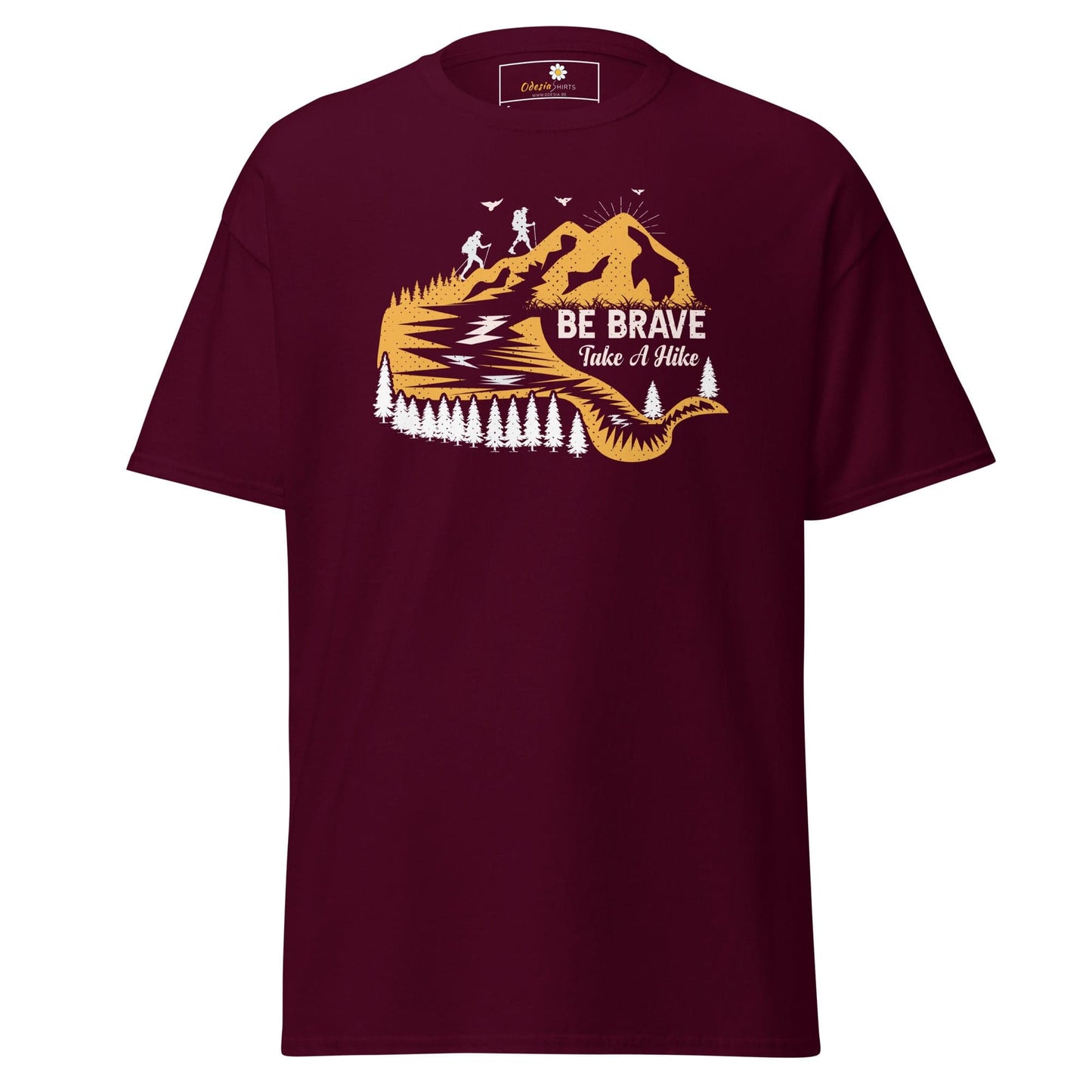 Unisex classic t-shirt - ADVENTURE BE BRAVE WANDER - REGULAR - Maroon / S