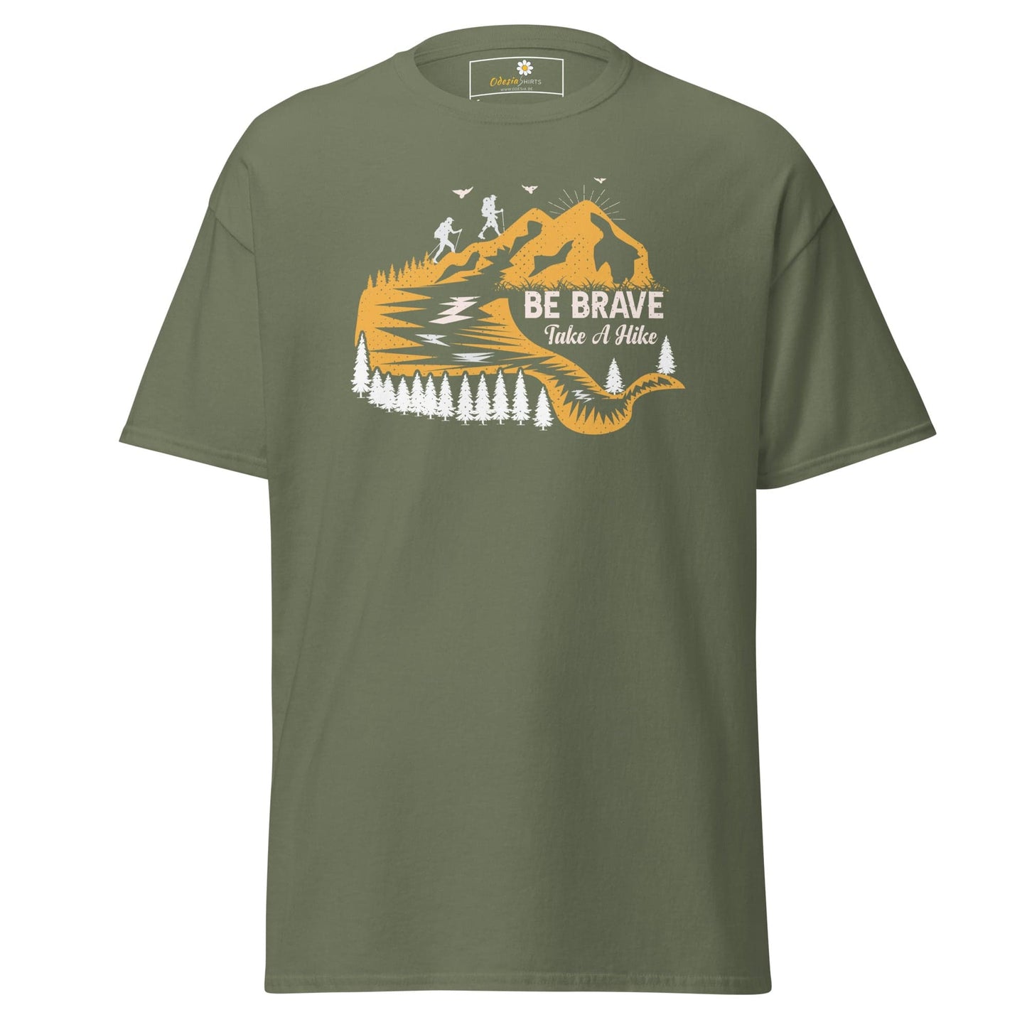 Unisex classic t-shirt - ADVENTURE BE BRAVE WANDER - REGULAR - Military Green / S