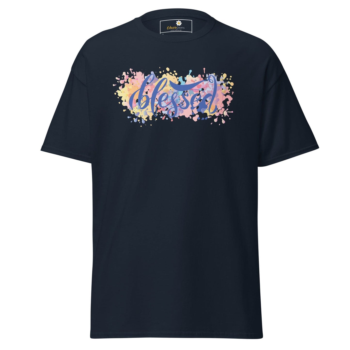 Unisex classic t-shirt - SPIRITUAL TEXT BLESSED - REGULAR - Navy / S