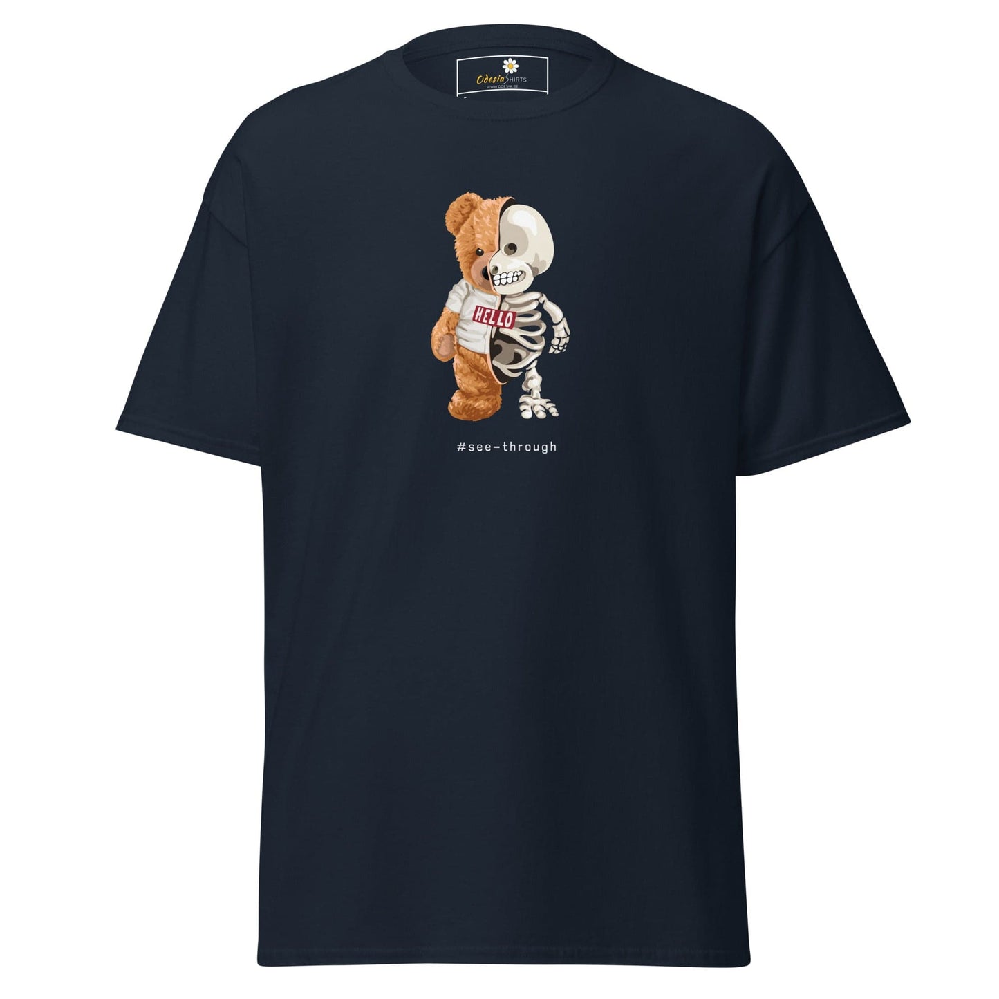 Unisex classic t-shirt - FUN BEAR SKULL - REGULAR - Navy / S
