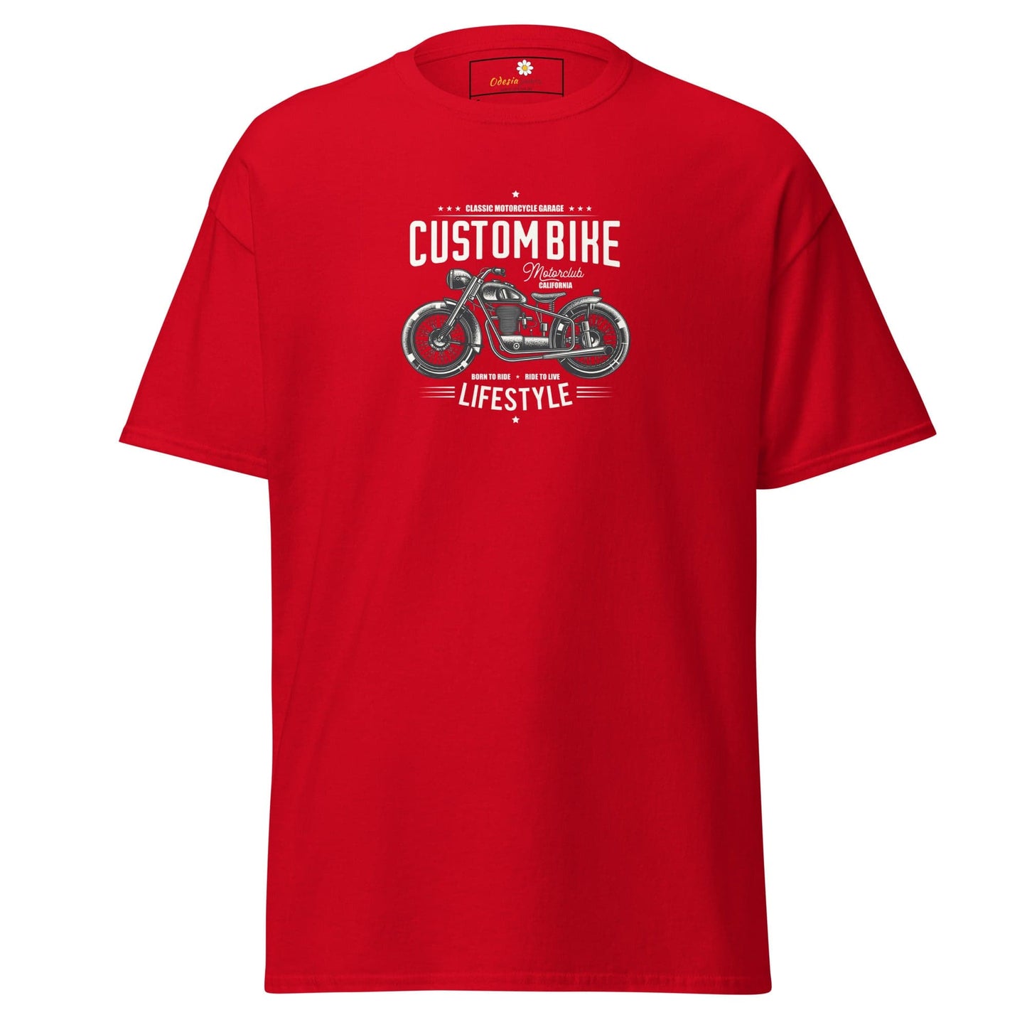 Unisex classic t-shirt - MOTOR CUSTOM BIKE - REGULAR - Red / S