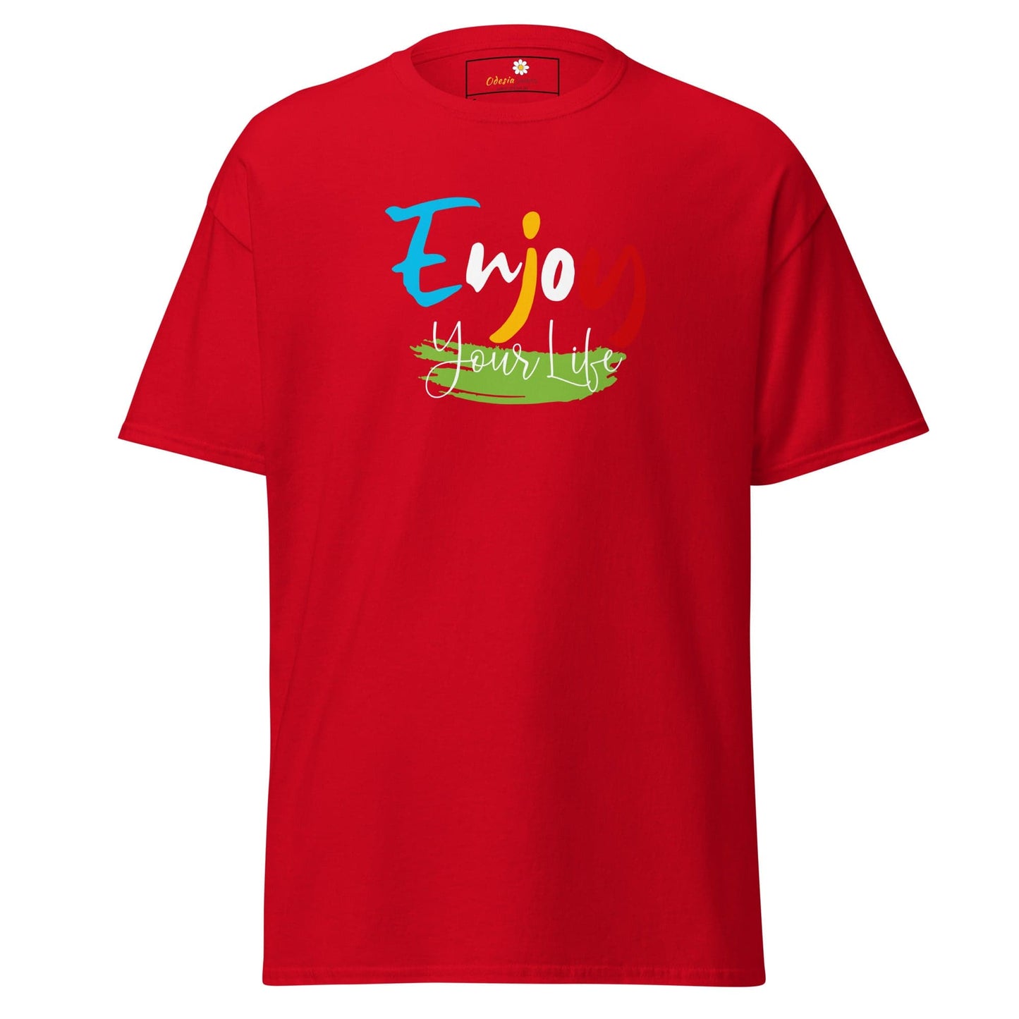 Unisex classic t-shirt - POSITIVE ENJOY YOUR LIFE - REGULAR - Red / S