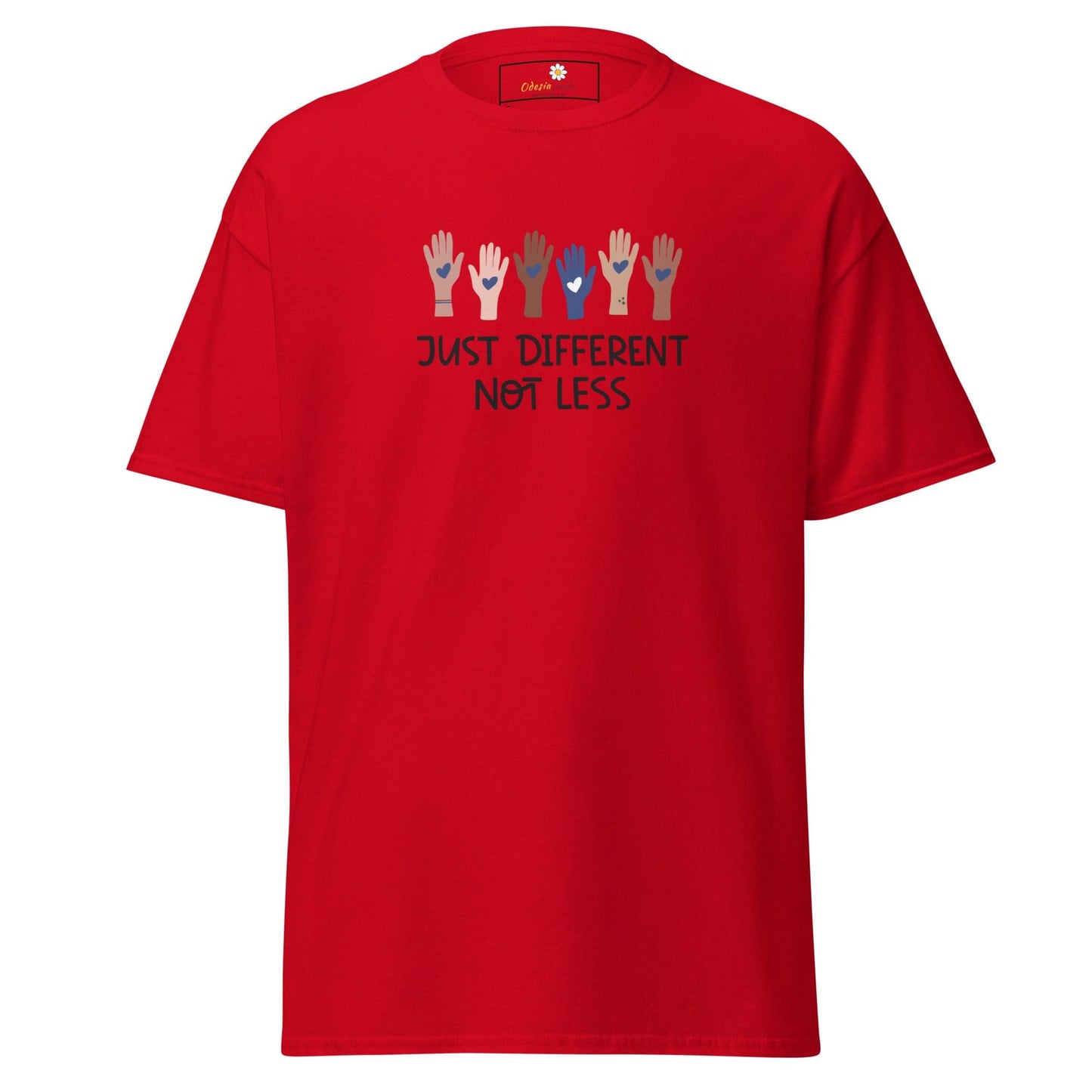 Unisex classic t-shirt - TEXT DIFFERENT NOT LESS - REGULAR - Red / S