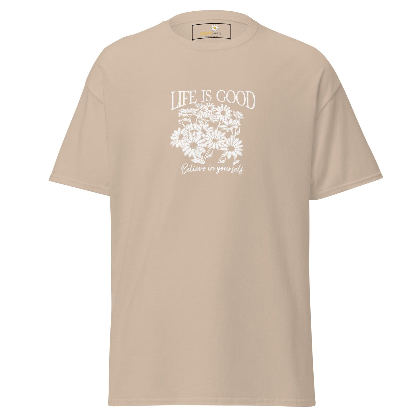 Unisex classic t-shirt - POSITIVE LIFE IS GOOD - REGULAR - Sand / S