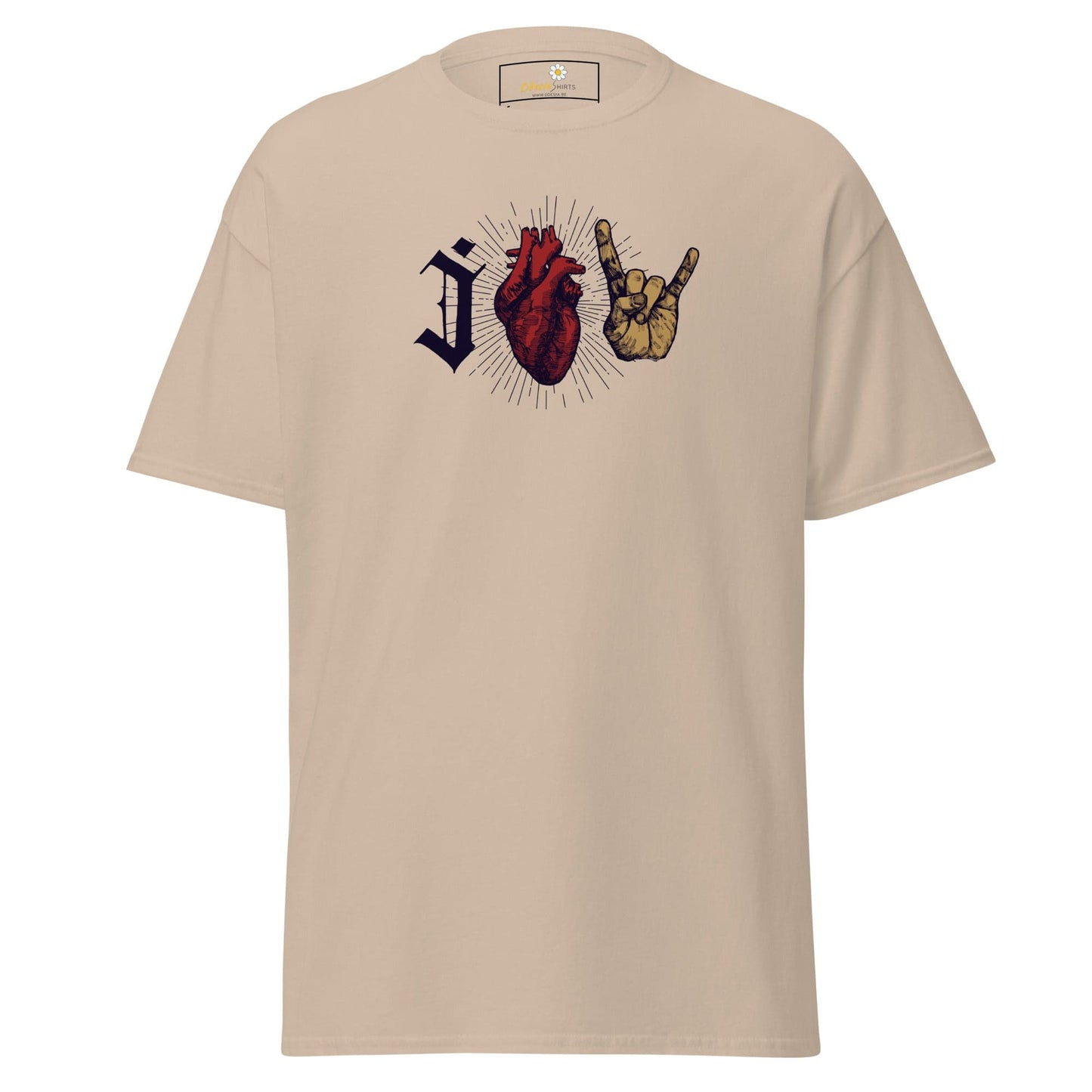 Unisex classic t-shirt - MUSIC I LOVE ROCK AND ROLL - REGULAR - Sand / S