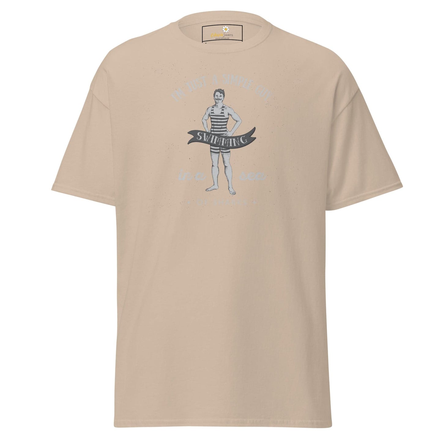 Unisex classic t-shirt - FUN SIMPLE GUY SEA SHARKS - REGULAR - Sand / S