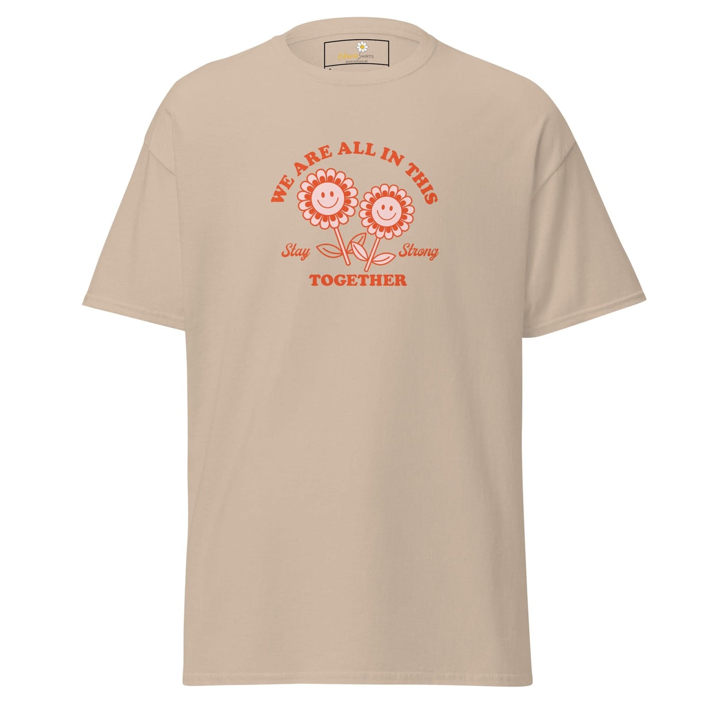 Unisex classic t-shirt - POSITIVE FLOWERS POWER - REGULAR - Sand / S