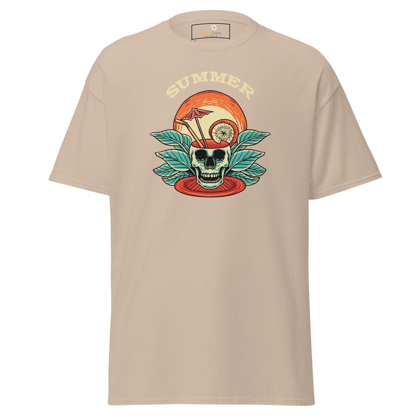 Unisex classic t-shirt - SKULL SUMMER DRINK - REGULAR - Sand / S