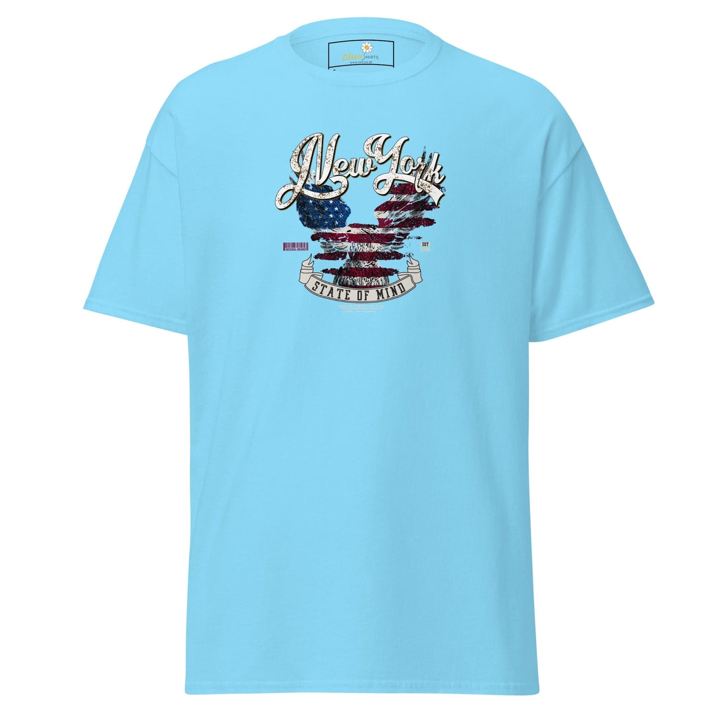 Unisex classic t-shirt - COUNTRY NEW YORK STATE OF MIND - REGULAR - Sky / S
