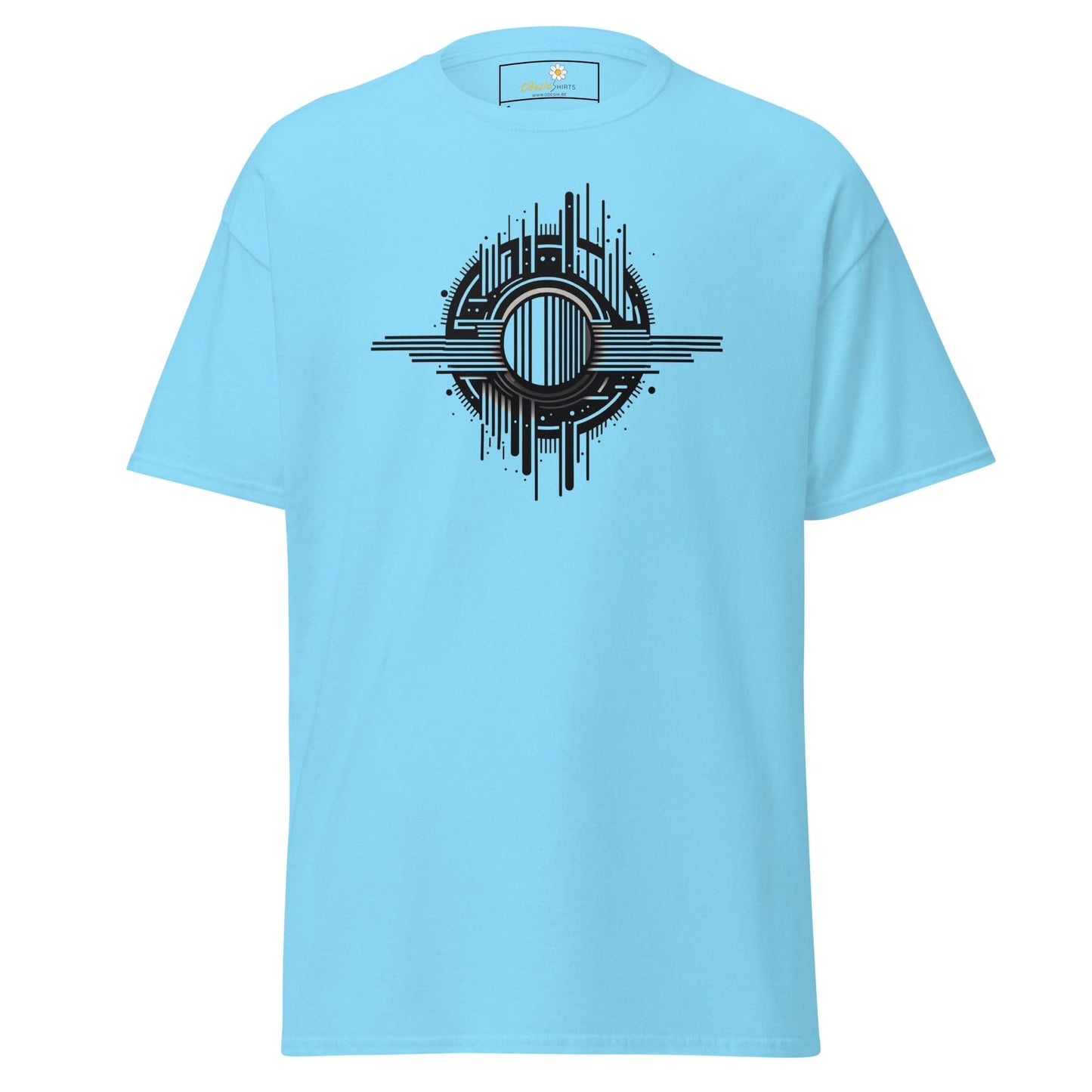 Unisex classic t-shirt - ABSTRACT SPHERE LINES - REGULAR - Sky / S