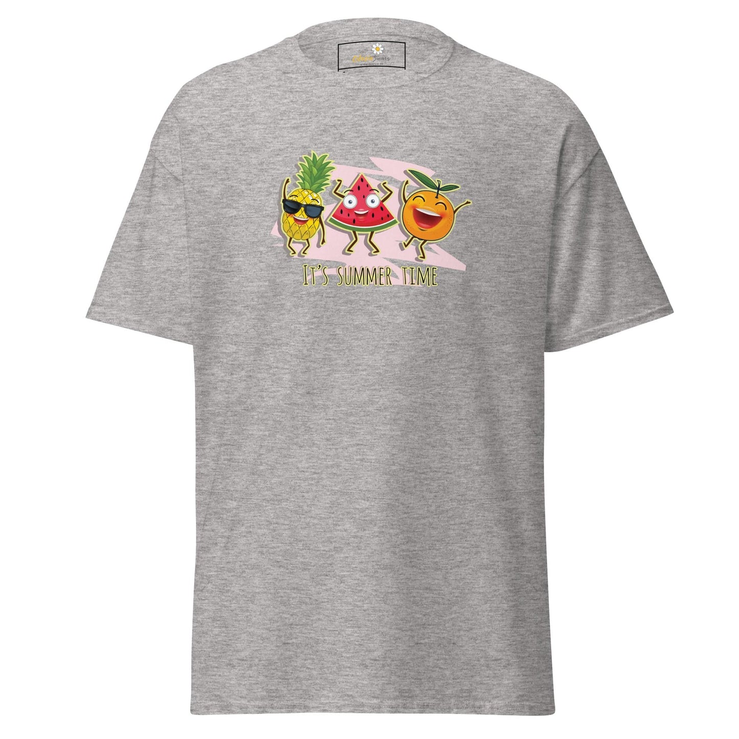 Unisex classic t-shirt - ORGANIC FRUIT SMILING - REGULAR - Sport Grey / S