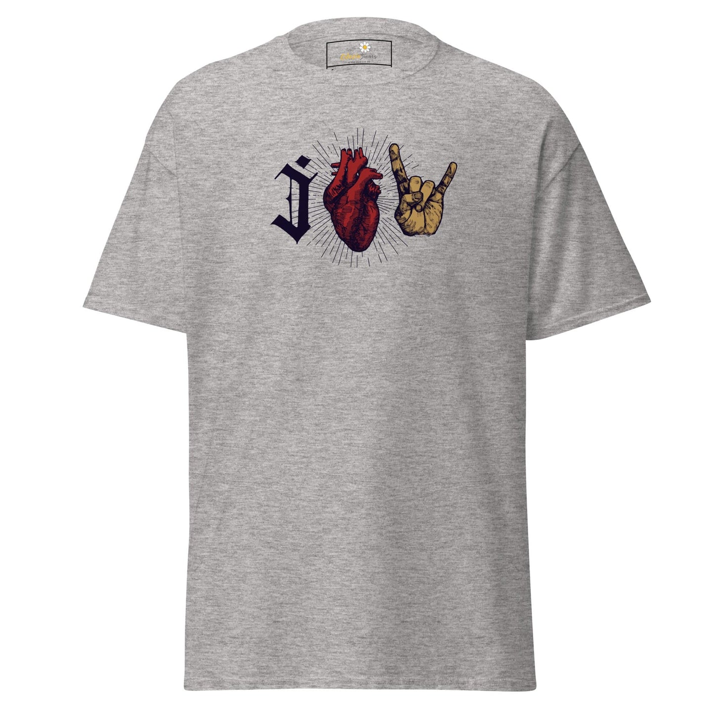 Unisex classic t-shirt - MUSIC I LOVE ROCK AND ROLL - REGULAR - Sport Grey / S