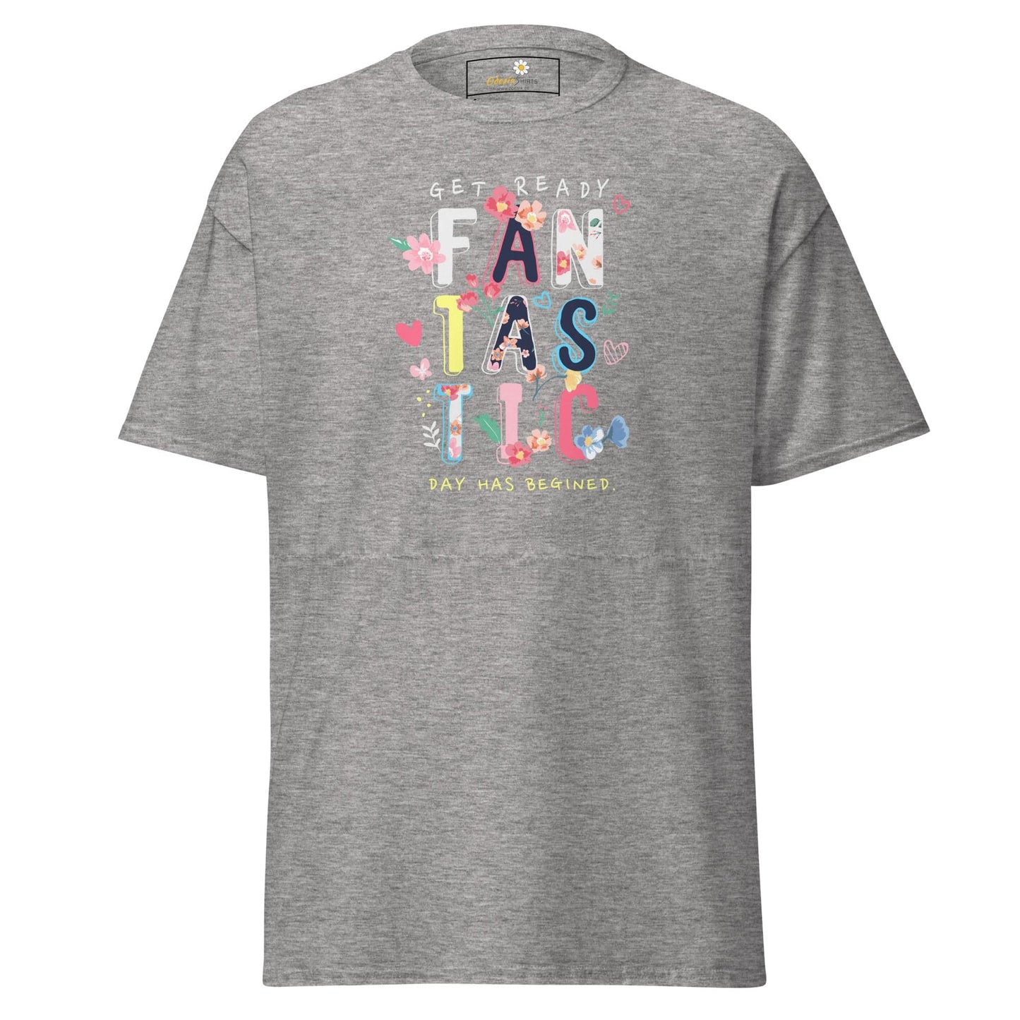 Unisex classic t-shirt - TEXT FANTASTIC DAY - REGULAR - Sport Grey / S
