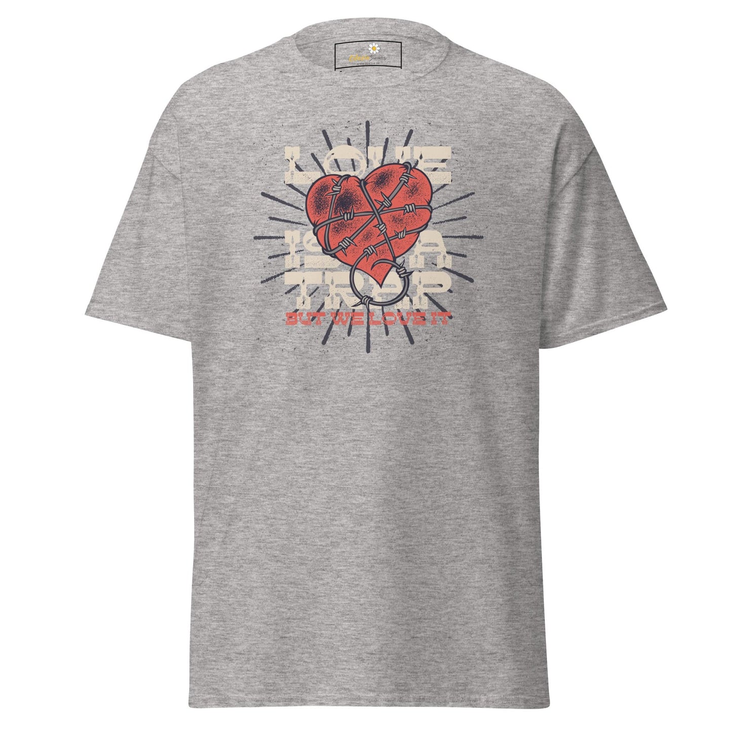 Unisex classic t-shirt - VINTAGE LOVE IS A TRAP - REGULAR - Sport Grey / S