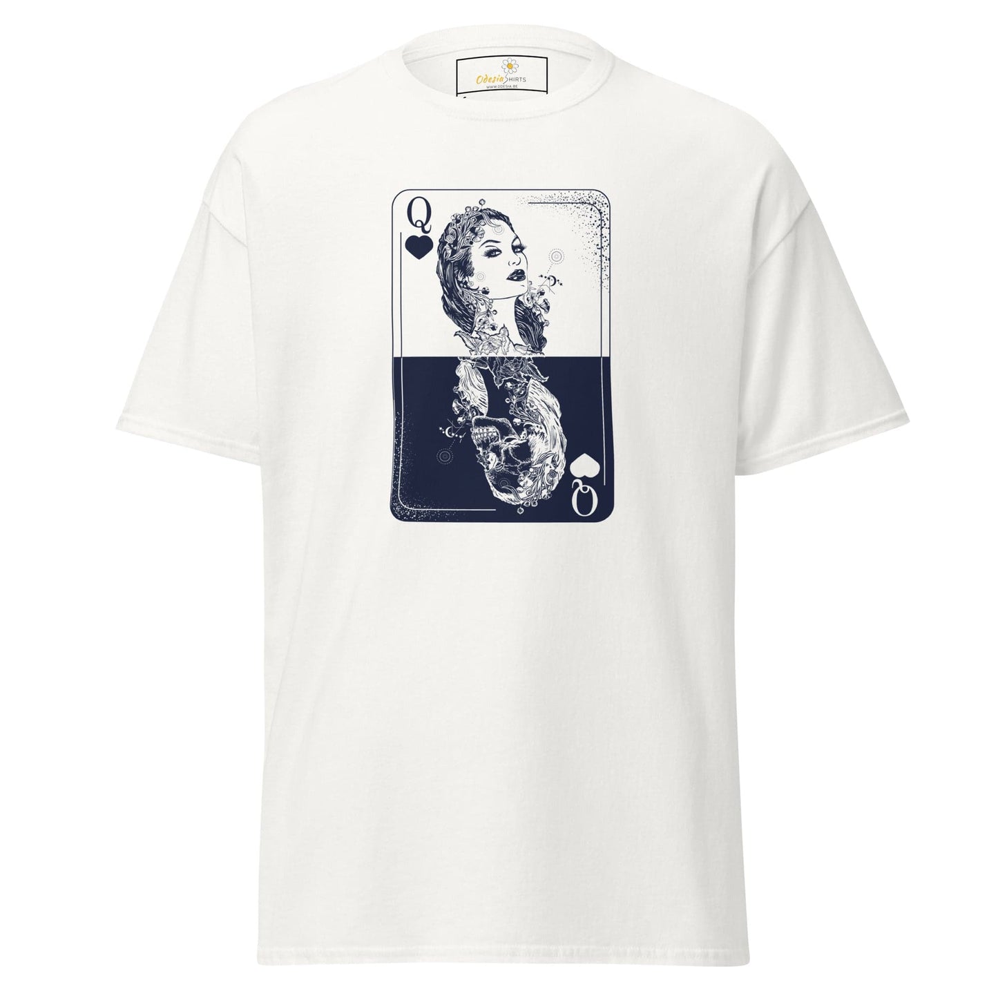 White T-shirt with playing card graphic from T-SHIRT DESIGN TEE for Men and Women