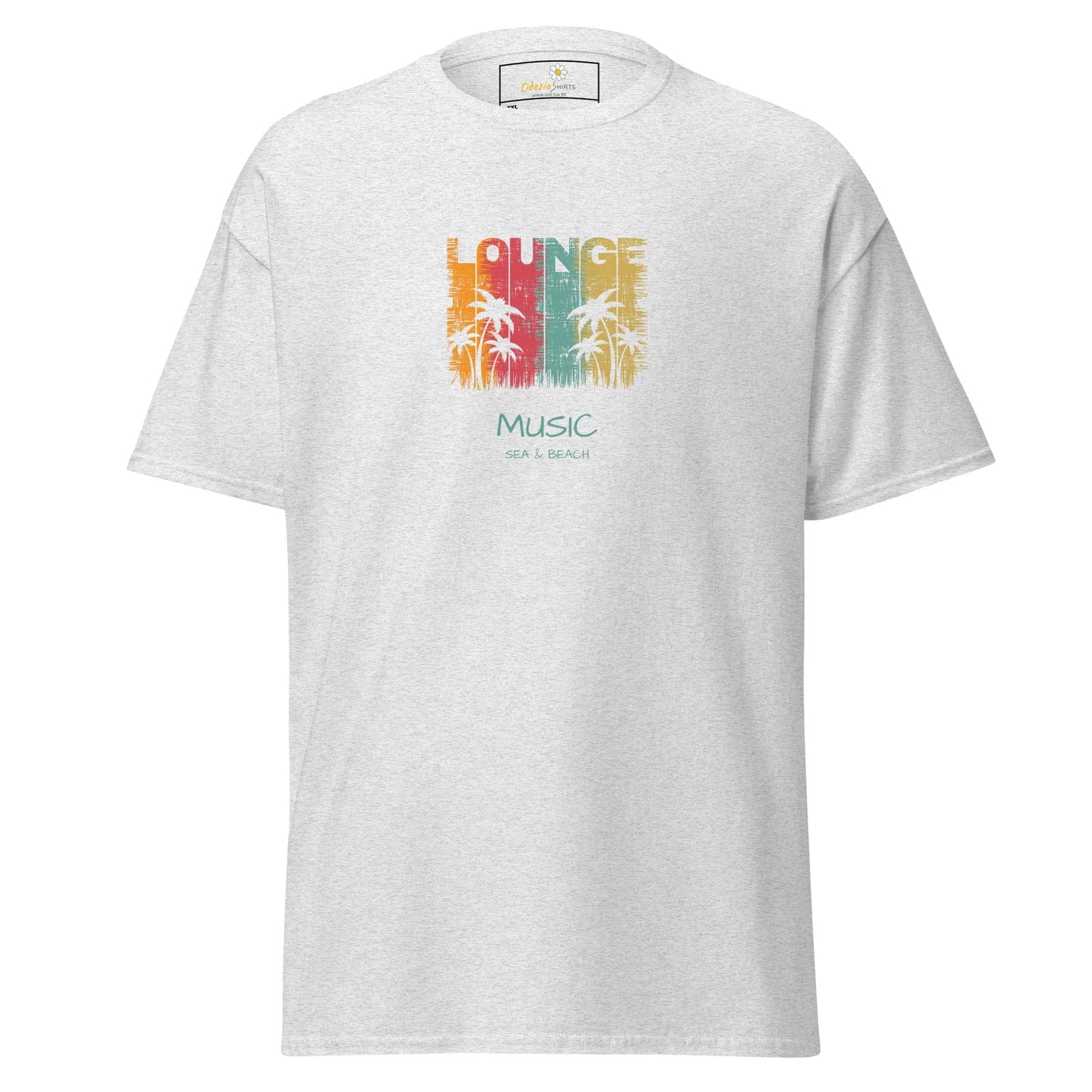 White T-shirt with colorful graphic design for men and women in 2XL to 5XL sizes