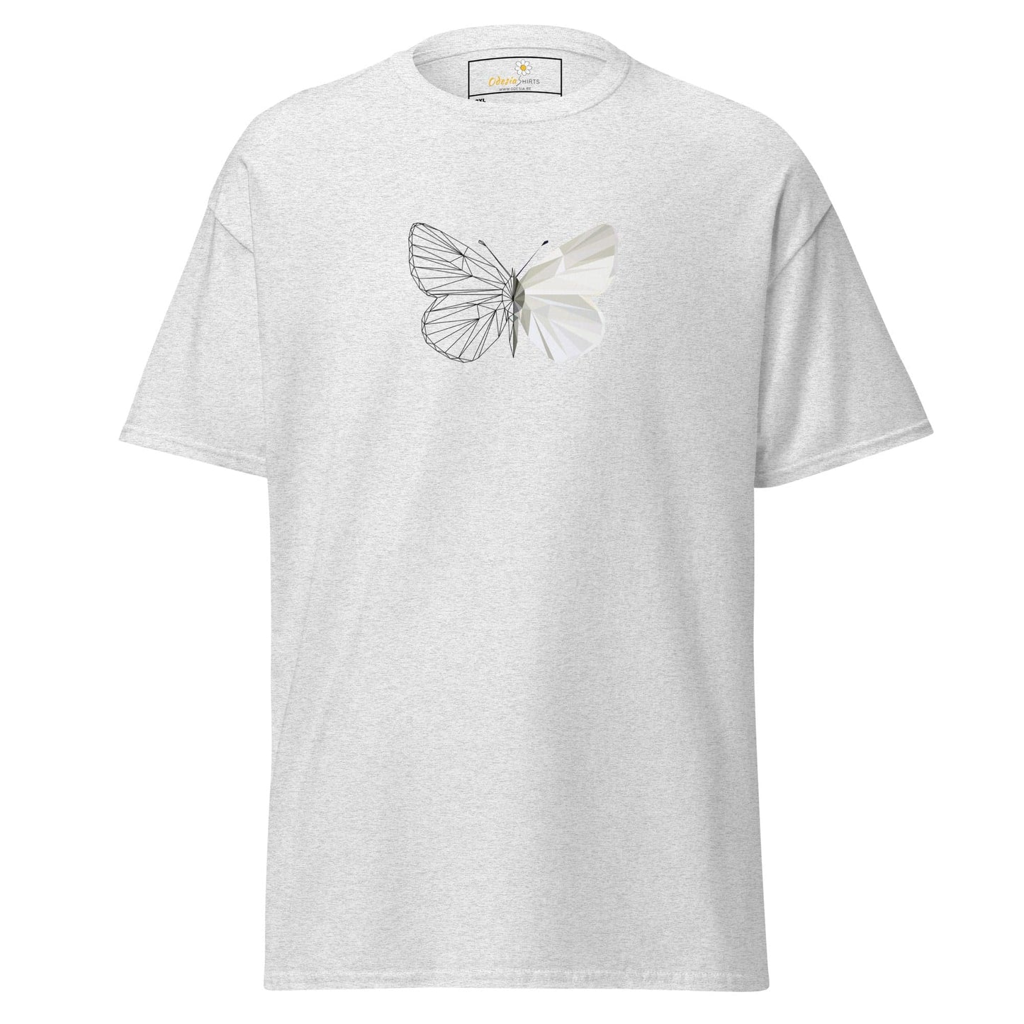 White T-shirt with butterfly design for Men and Women in sizes 2XL to 5XL