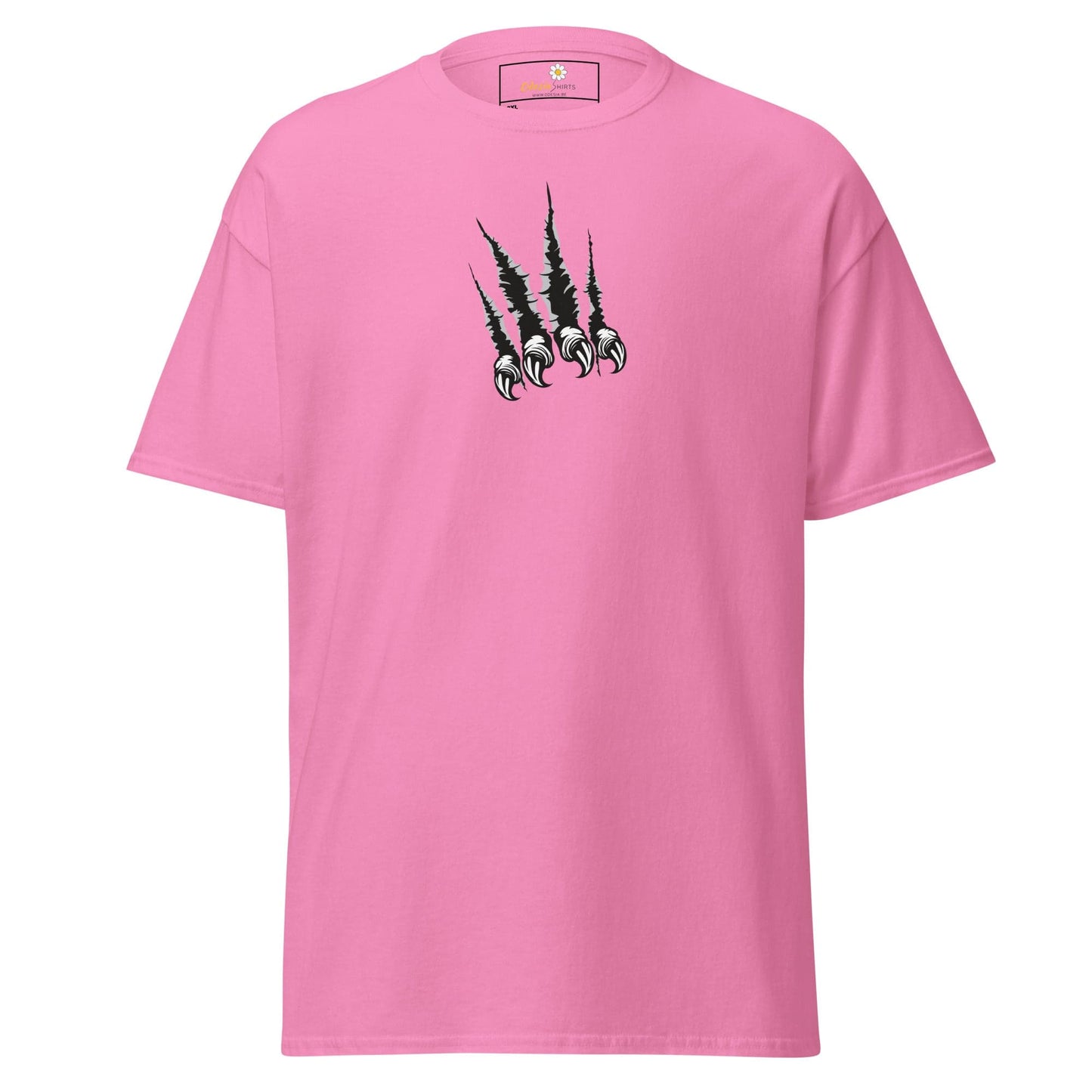 Pink T-shirt with claw mark design for Men and Women in 2XL to 5XL sizes