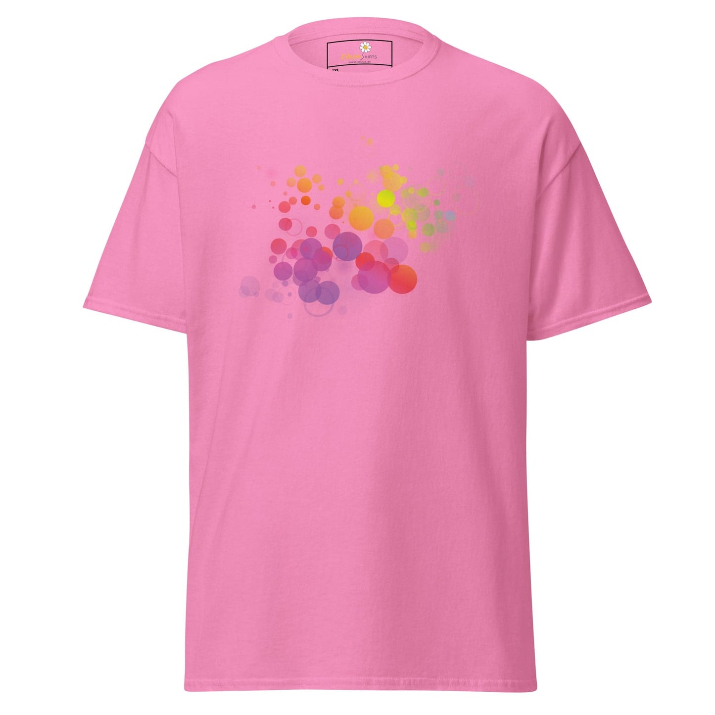 Pink T-shirt with colorful bubble design for Men and Women in 2XL to 5XL sizes