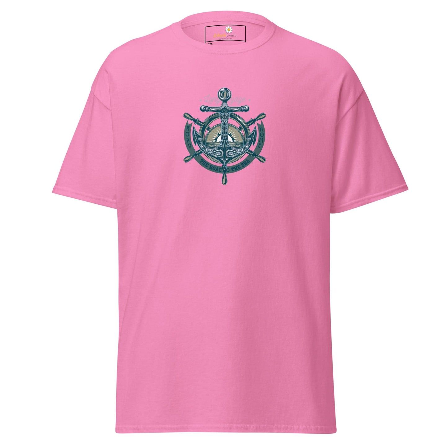 Pink T-shirt with nautical design for Men and Women in sizes 2XL to 5XL