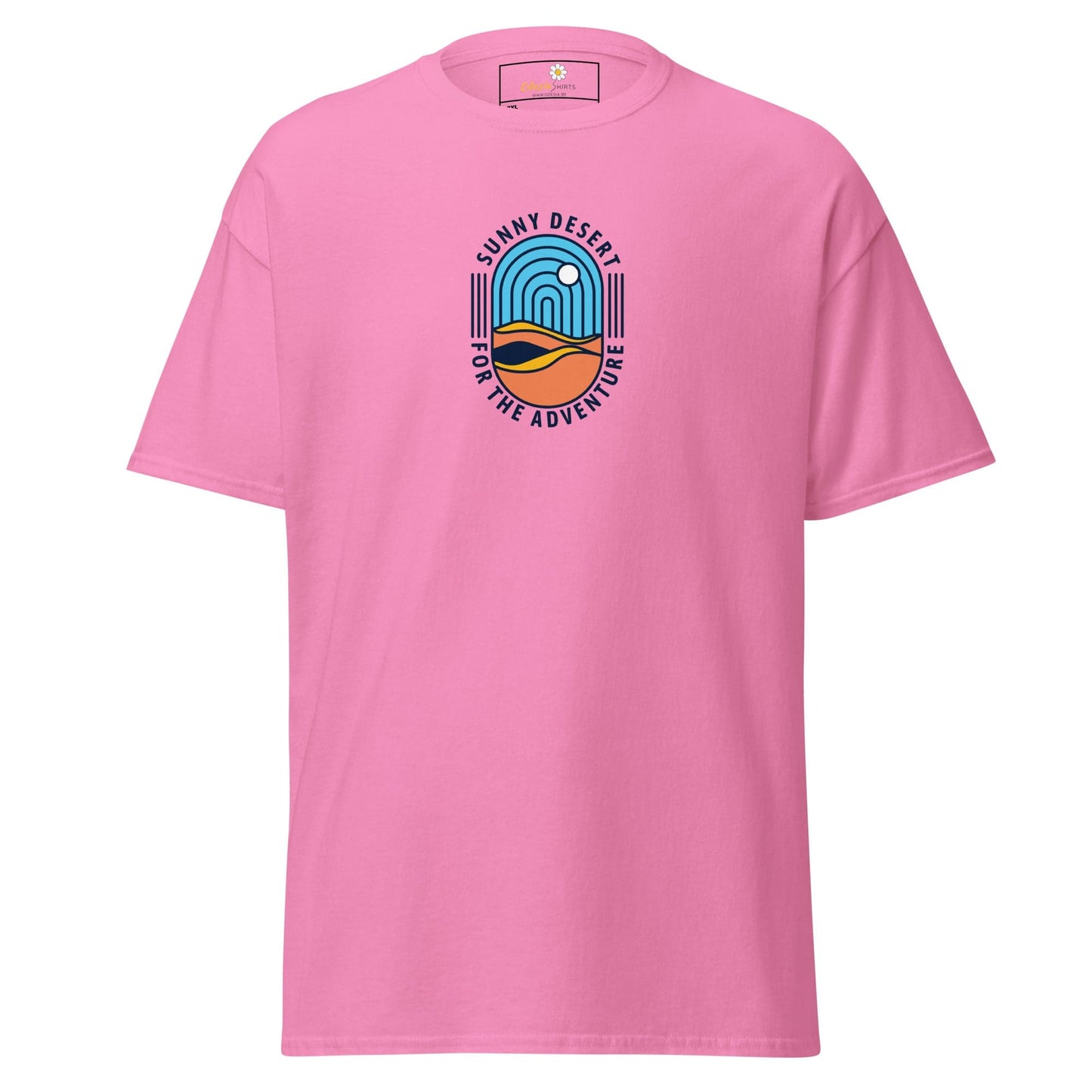 Pink T-shirt with desert graphic for men and women in 2XL to 5XL size