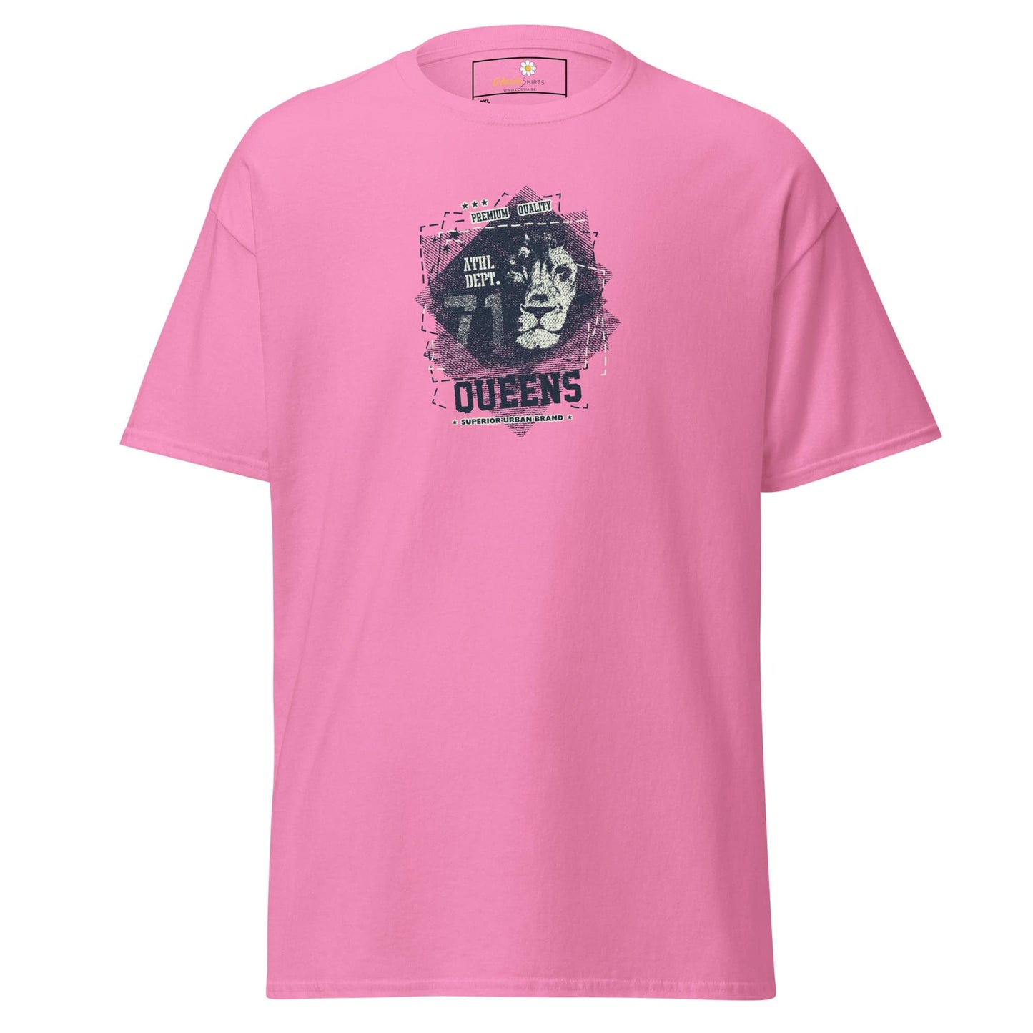 Pink T-shirt with graphic design for men and women in extended sizes 2XL to 5XL