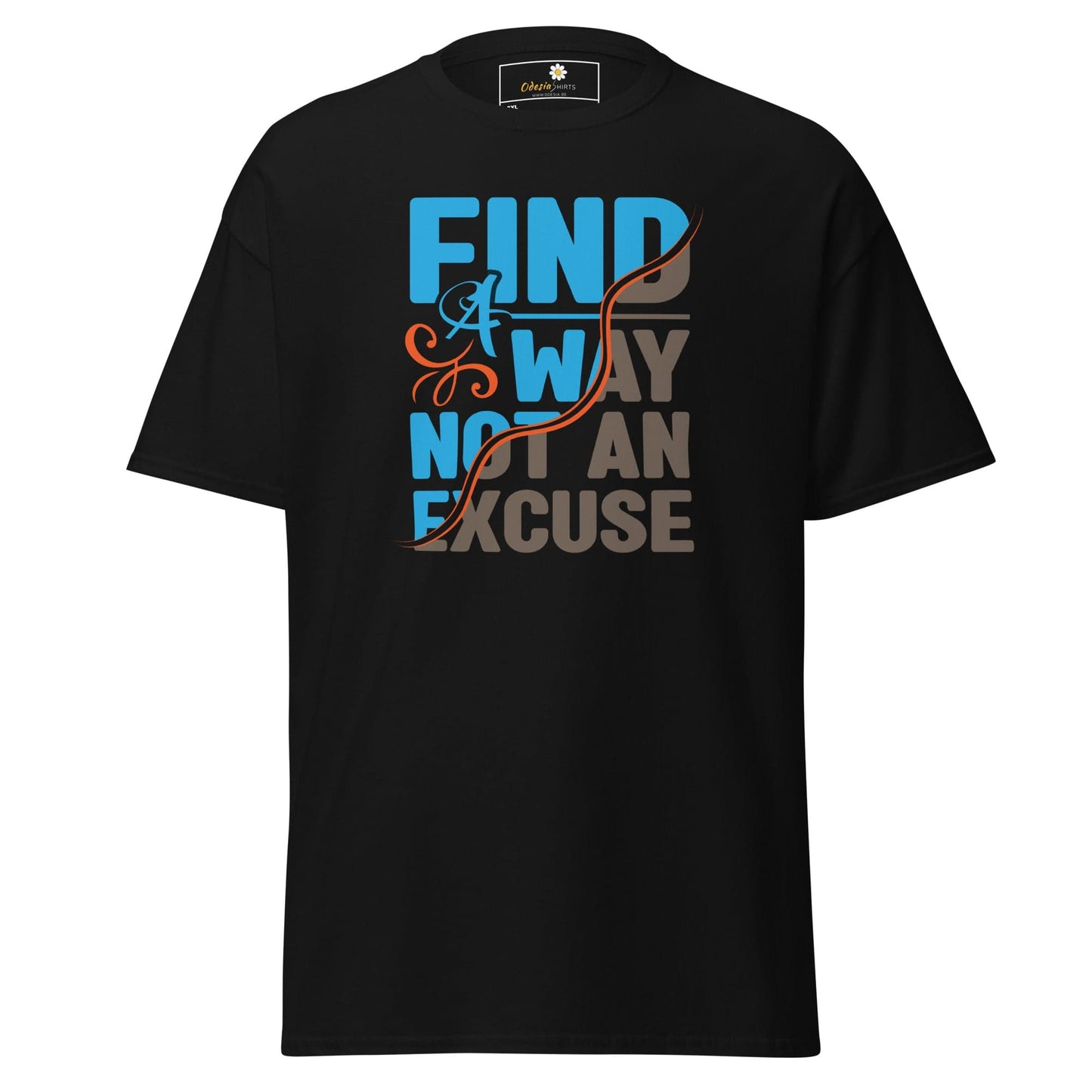 Black motivational T-shirt for Men and Women in 2XL to 5XL sizes