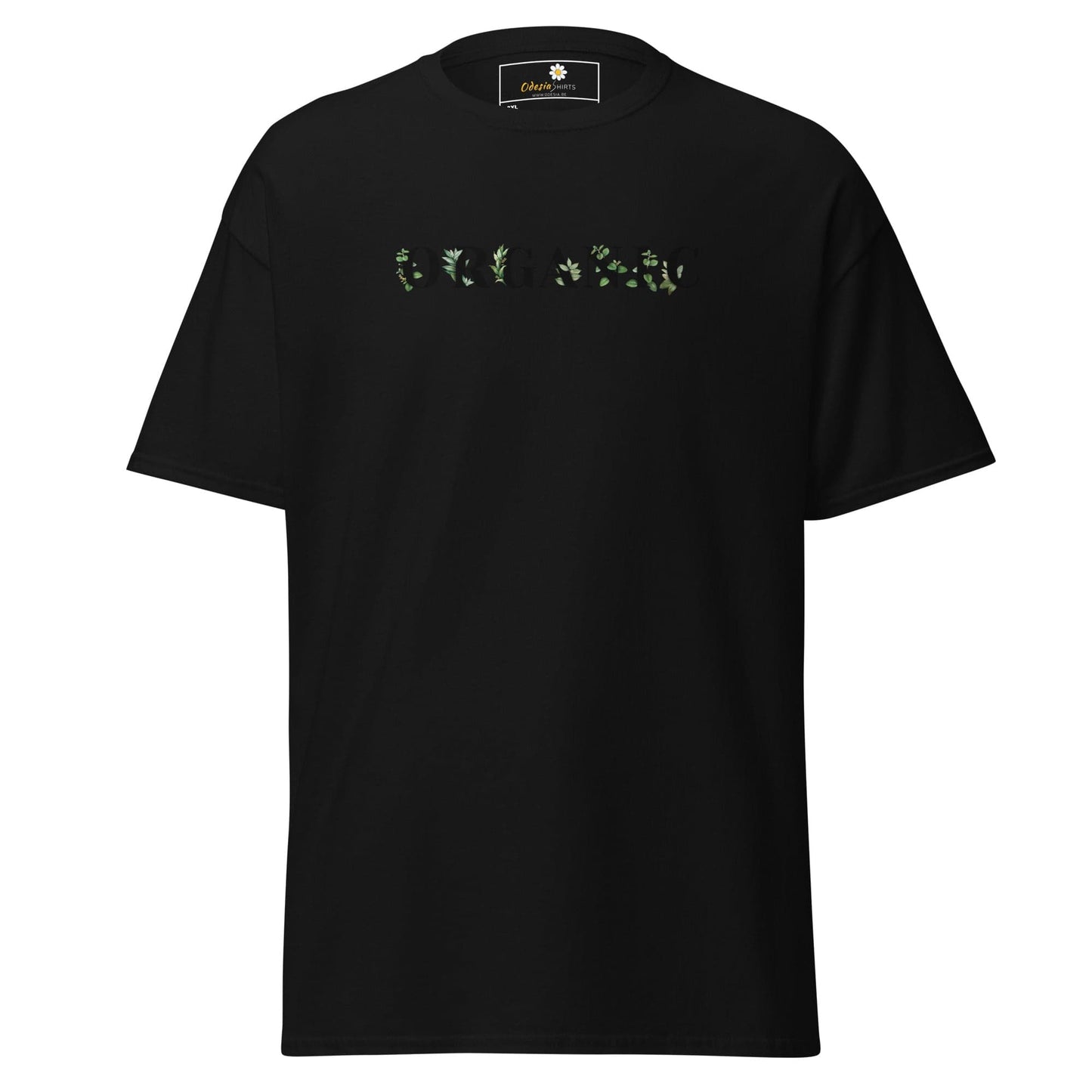 Black T-shirt with floral design from T-SHIRT DESIGN TEE for Men and Women in sizes 2XL to 5XL