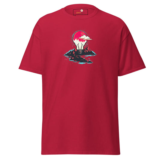 Red T-shirt with lightbulb graphic from T-SHIRT DESIGN TEE for Men and Women in 2XL-5XL
