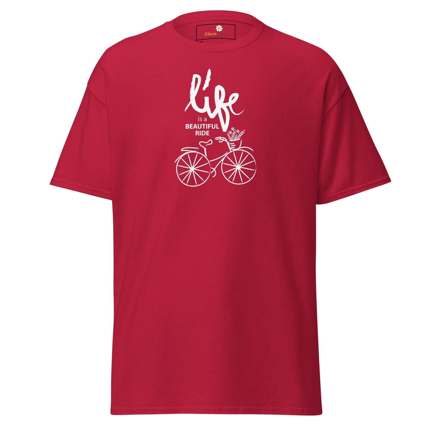 Red T-shirt with bicycle graphic from T-SHIRT DESIGN TEE MEN WOMEN 2XL-5XL