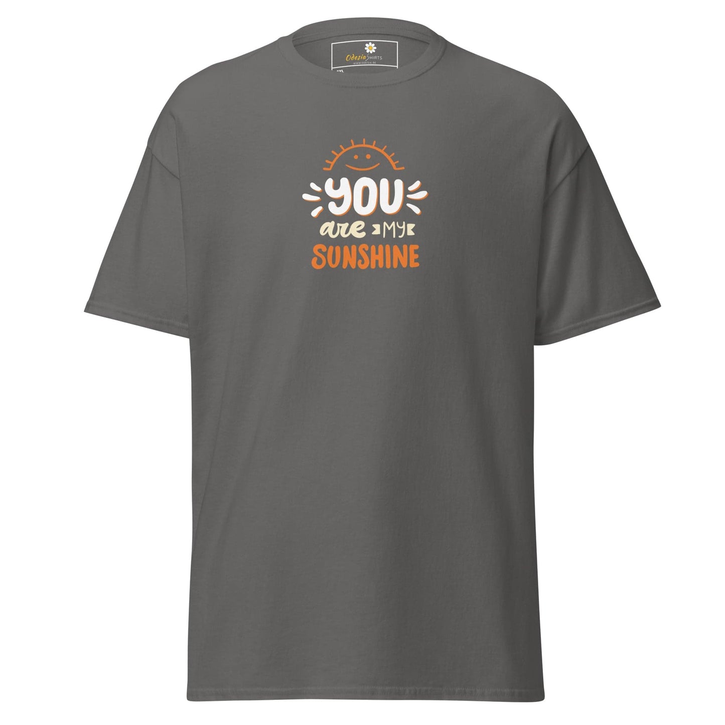 Gray T-shirt with You Are My Sunshine graphic from T-SHIRT DESIGN TEE collection