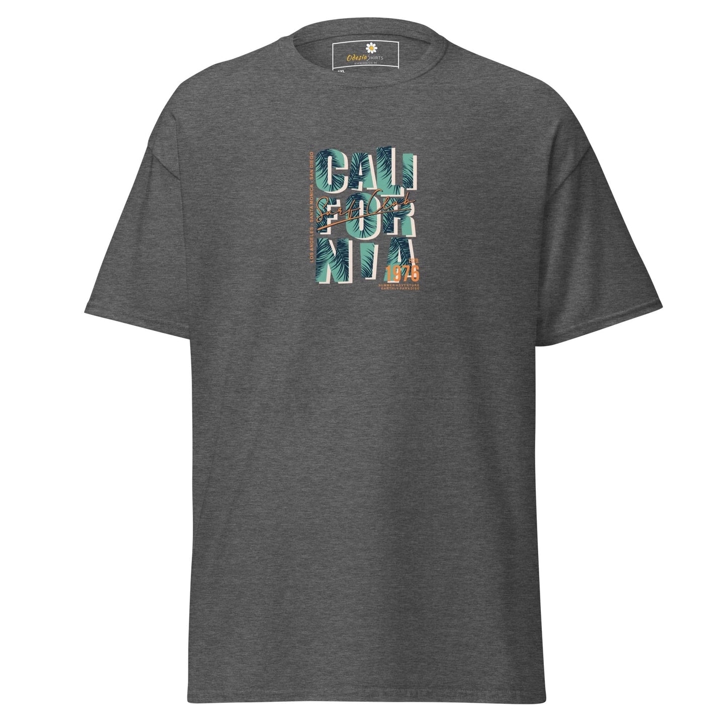 Gray t-shirt with California graphic.