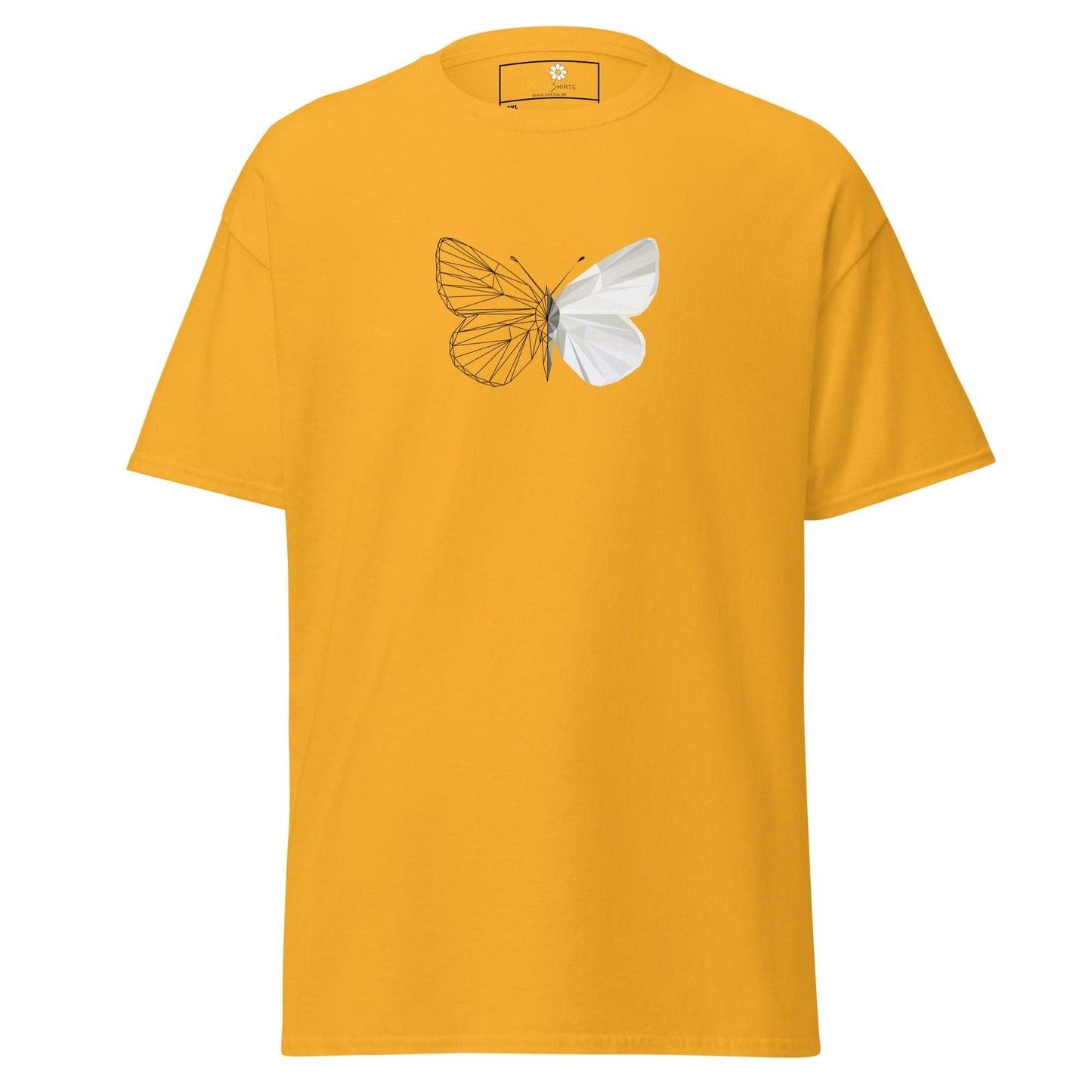 Yellow T-Shirt with Butterfly Graphic for Men and Women in 2XL to 5XL sizes