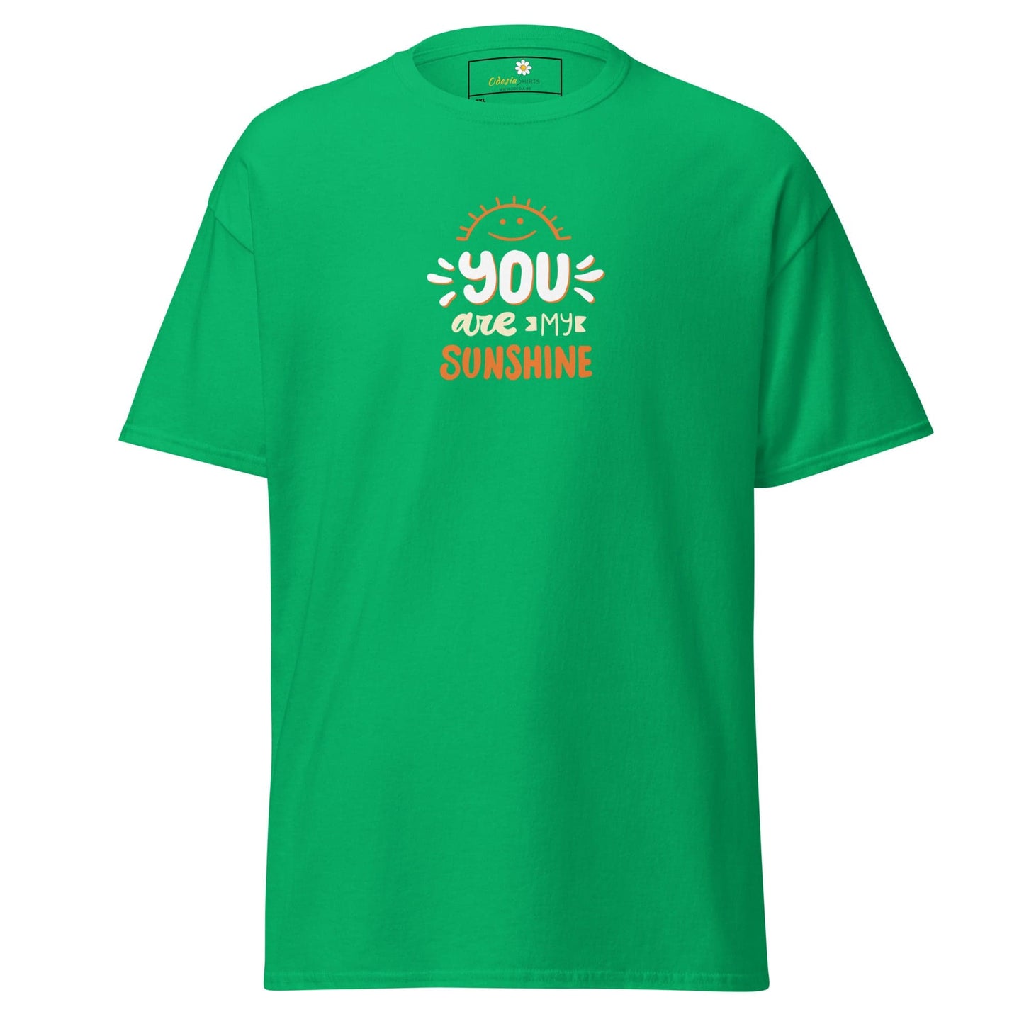 Green T-shirt with You Are My Sunshine graphic from T-SHIRT DESIGN TEE for Men and Women